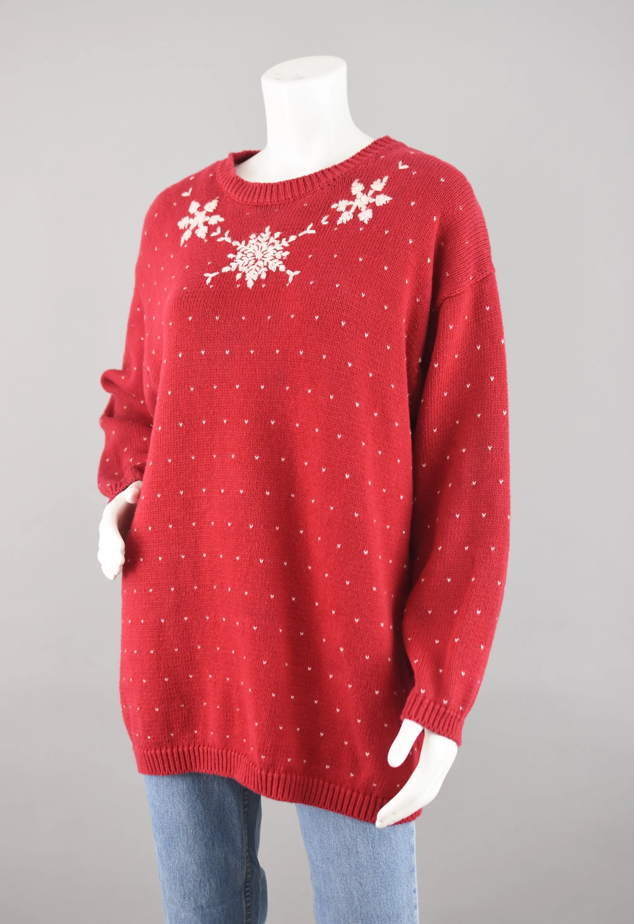 90s Holiday Snowflake Sweater Women's Large