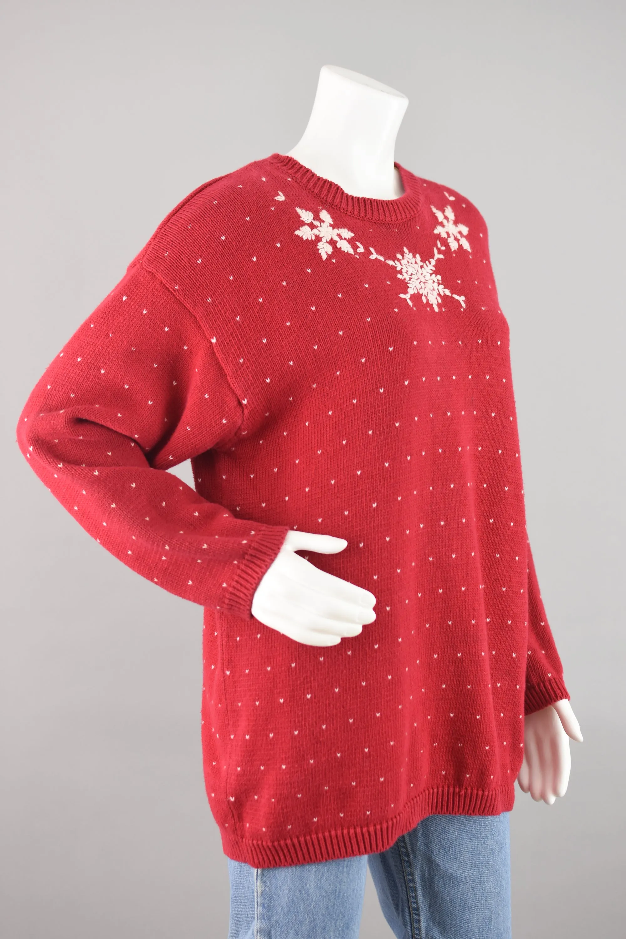 90s Holiday Snowflake Sweater Women's Large