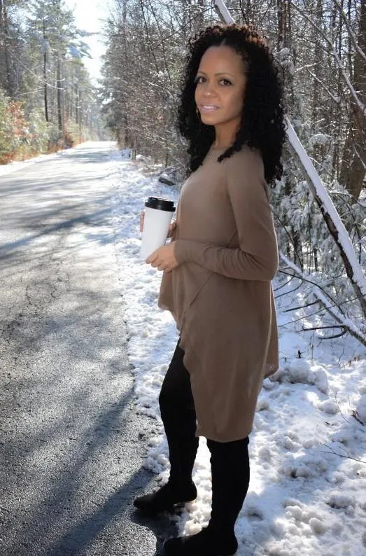 Asymmetric Hem Sweater (Mocha)