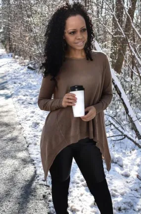 Asymmetric Hem Sweater (Mocha)