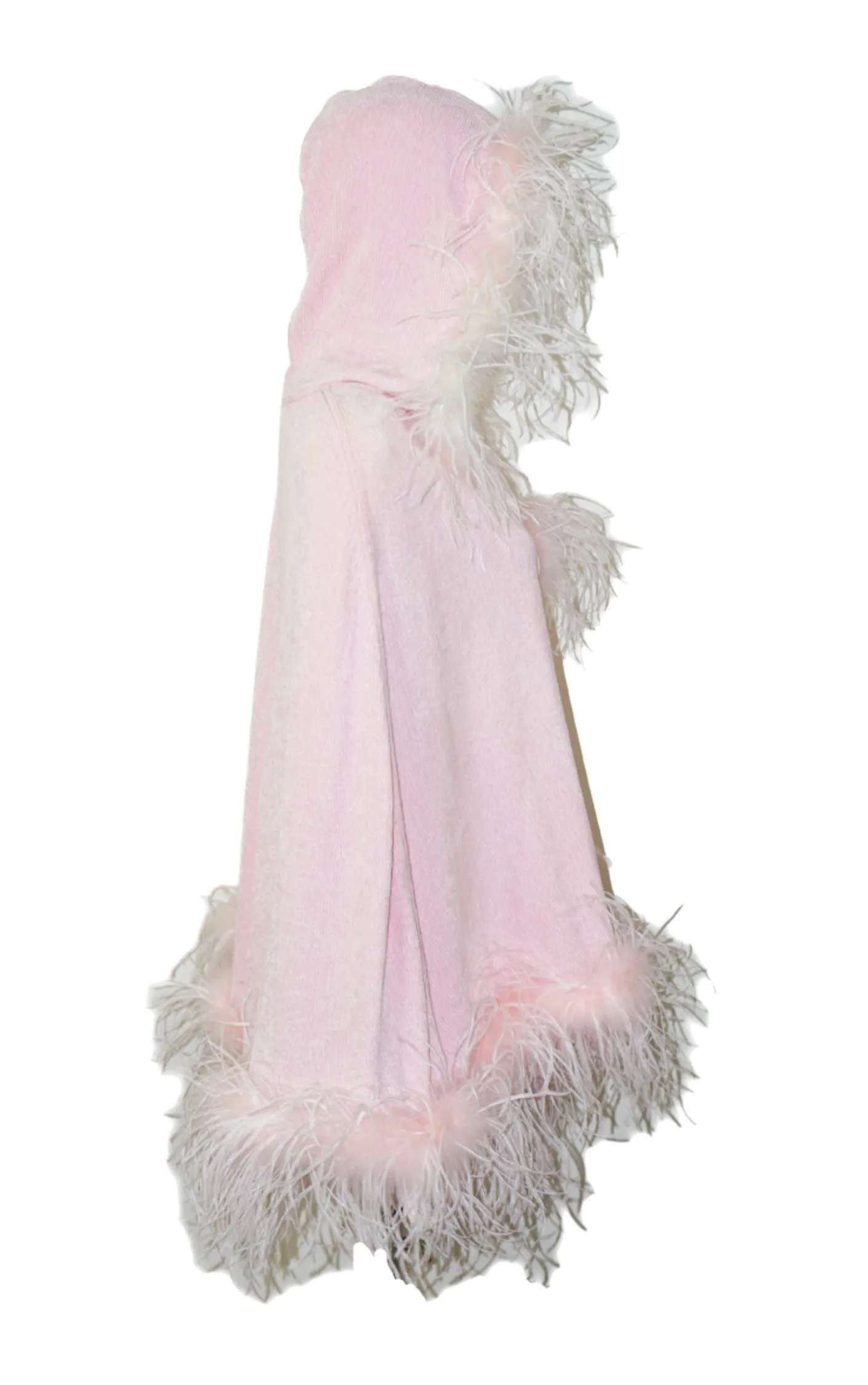 BEREK Takako Sakon Pink Feather Knit Poncho