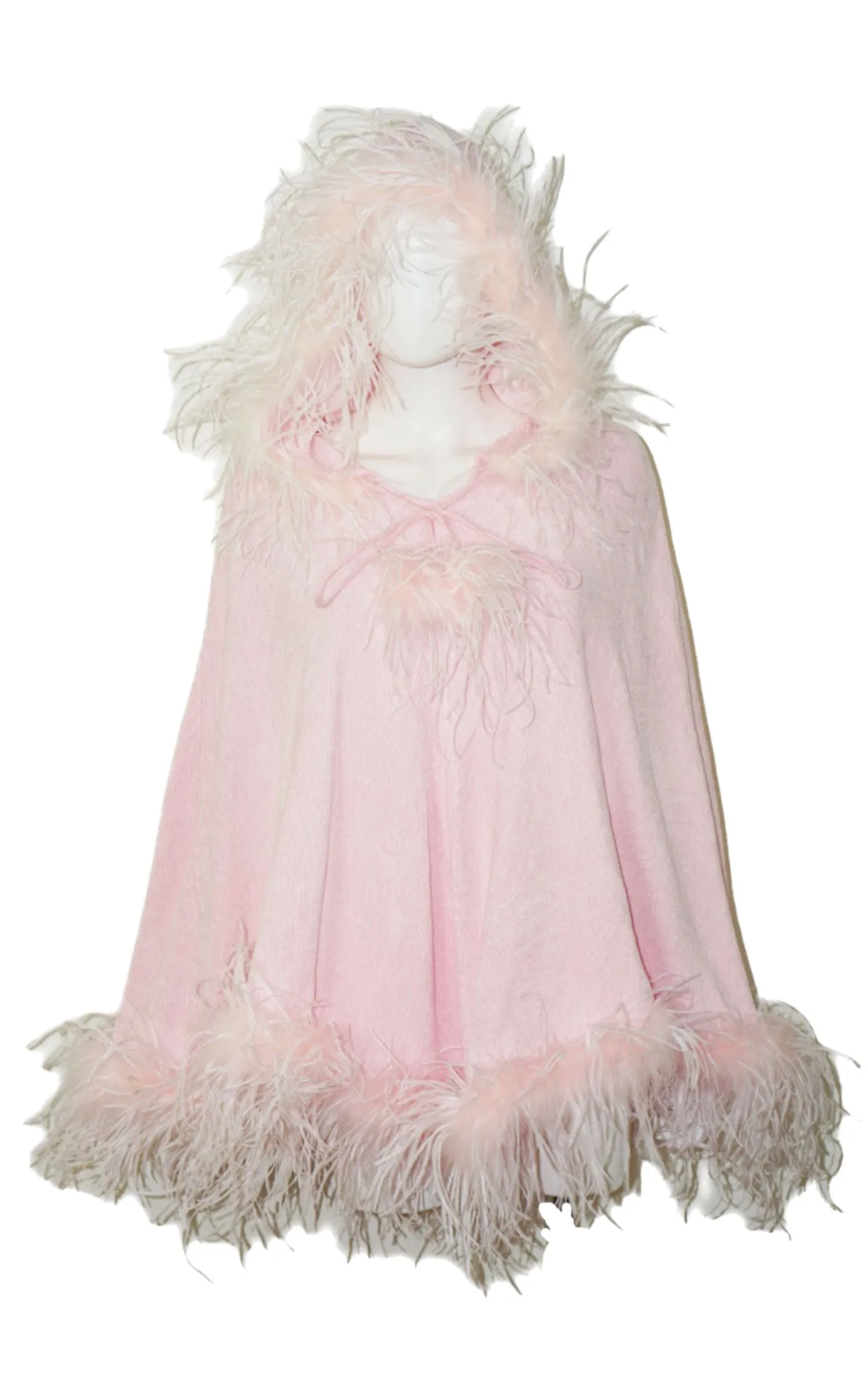 BEREK Takako Sakon Pink Feather Knit Poncho