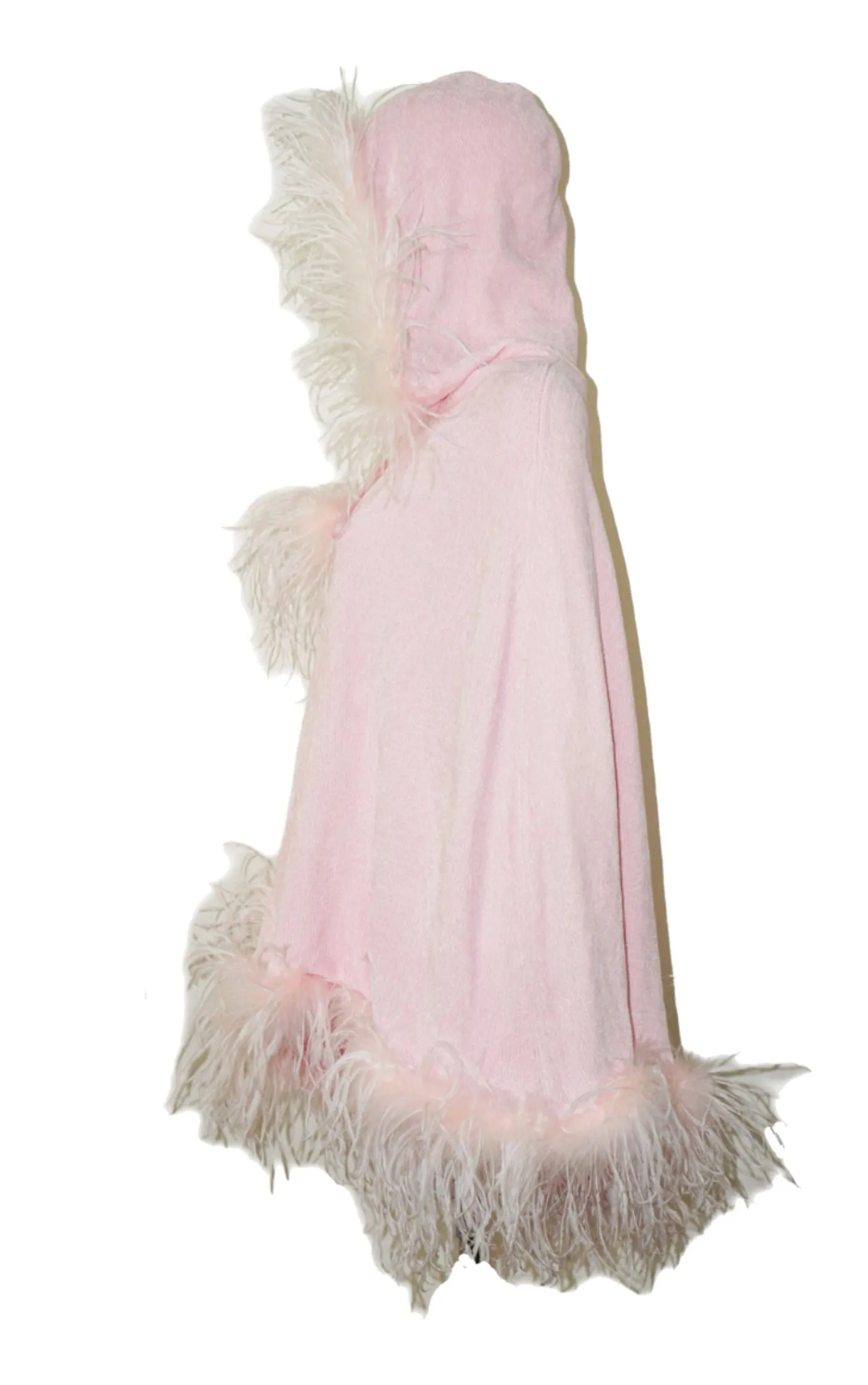 BEREK Takako Sakon Pink Feather Knit Poncho