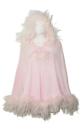 BEREK Takako Sakon Pink Feather Knit Poncho