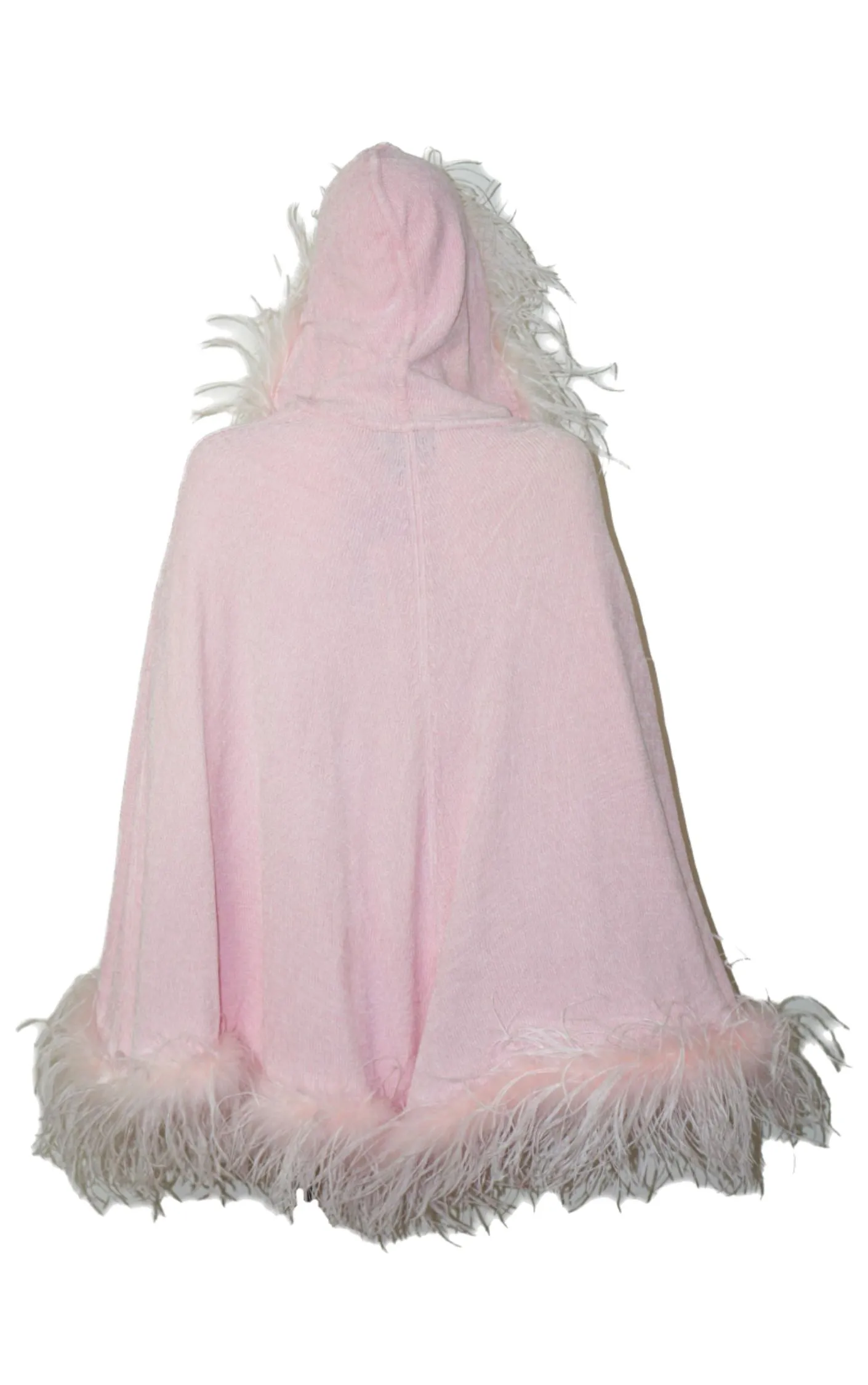 BEREK Takako Sakon Pink Feather Knit Poncho