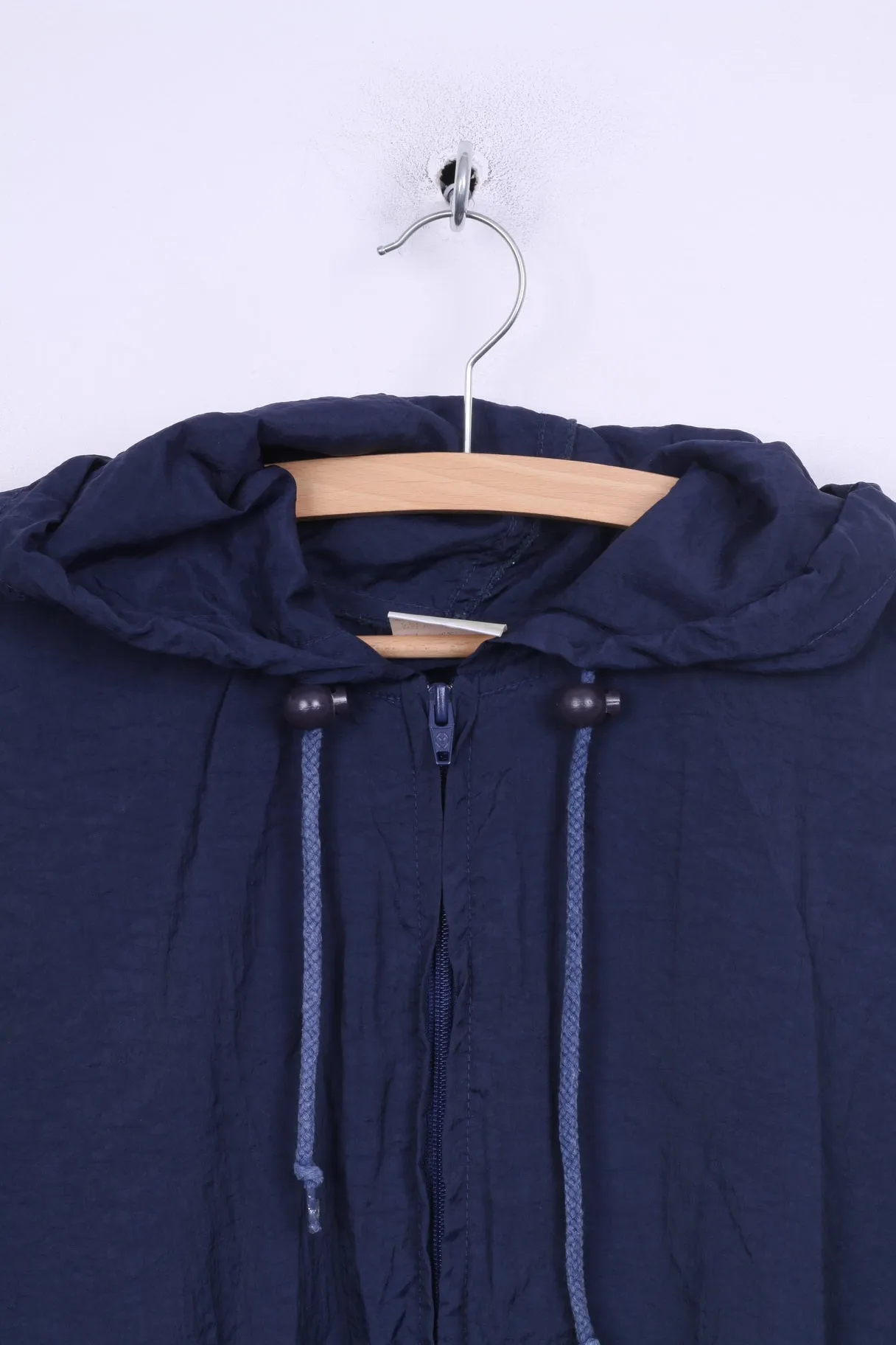 Casual Womens 40 L Parka Rain Jacket Full Zipper Nylon Waterproof Hooded Lightweight Nylon Vintage