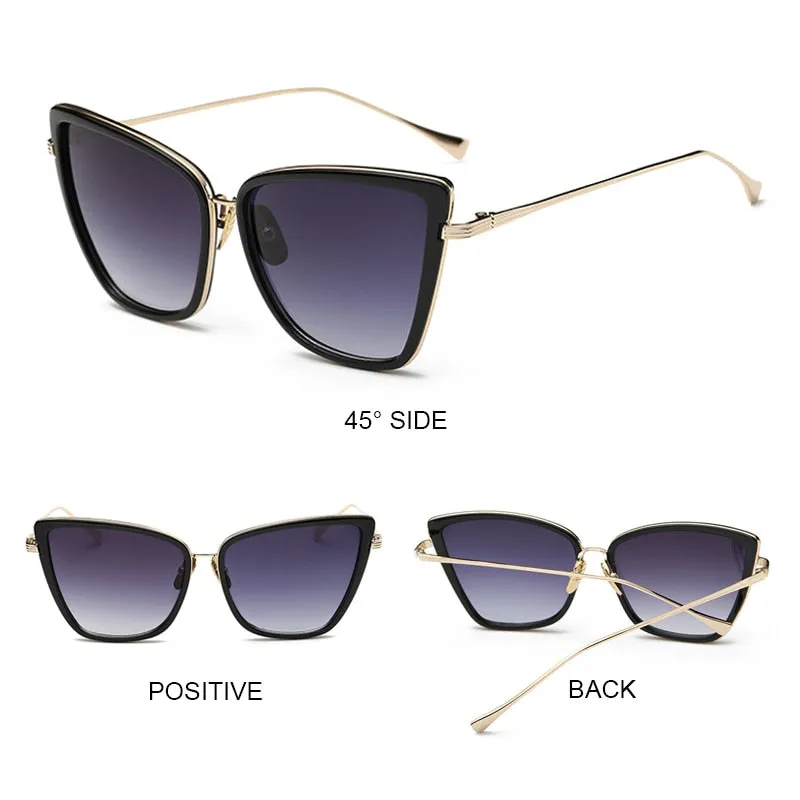 Cat Eye Sunglasses Women Brand Designer Alloy Sun Glasses Vintage Metal Female Glasses Oculos Feminino Gafas De Sol UV400