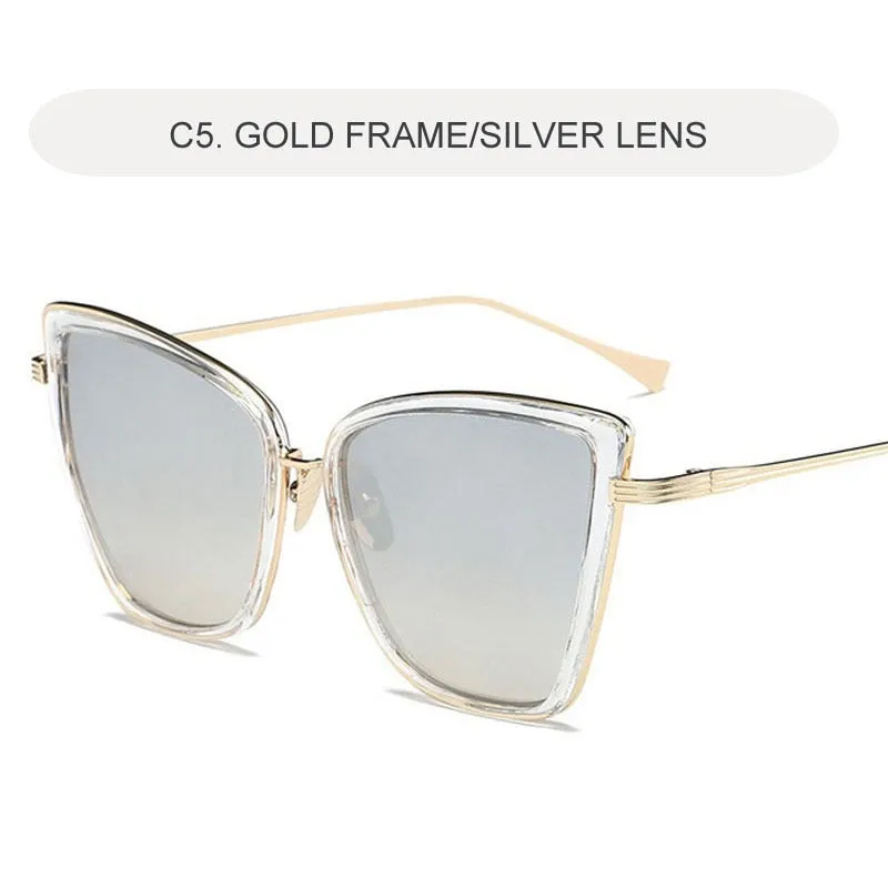 Cat Eye Sunglasses Women Brand Designer Alloy Sun Glasses Vintage Metal Female Glasses Oculos Feminino Gafas De Sol UV400