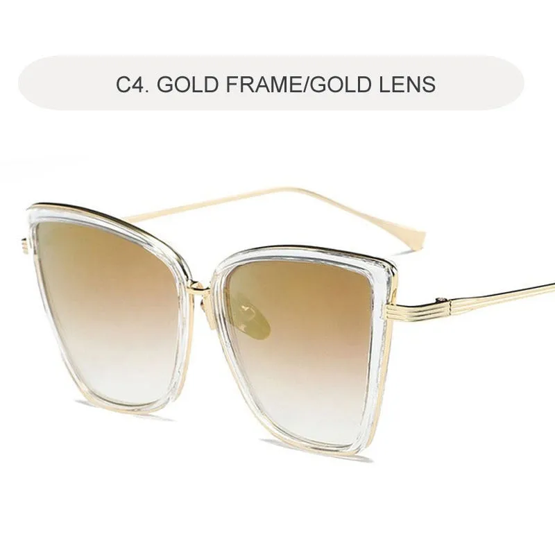 Cat Eye Sunglasses Women Brand Designer Alloy Sun Glasses Vintage Metal Female Glasses Oculos Feminino Gafas De Sol UV400