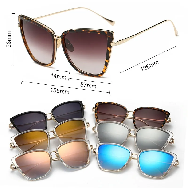 Cat Eye Sunglasses Women Brand Designer Alloy Sun Glasses Vintage Metal Female Glasses Oculos Feminino Gafas De Sol UV400