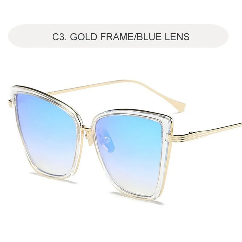 Cat Eye Sunglasses Women Brand Designer Alloy Sun Glasses Vintage Metal Female Glasses Oculos Feminino Gafas De Sol UV400