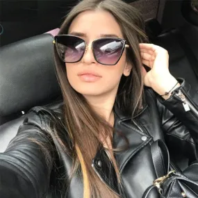 Cat Eye Sunglasses Women Brand Designer Alloy Sun Glasses Vintage Metal Female Glasses Oculos Feminino Gafas De Sol UV400