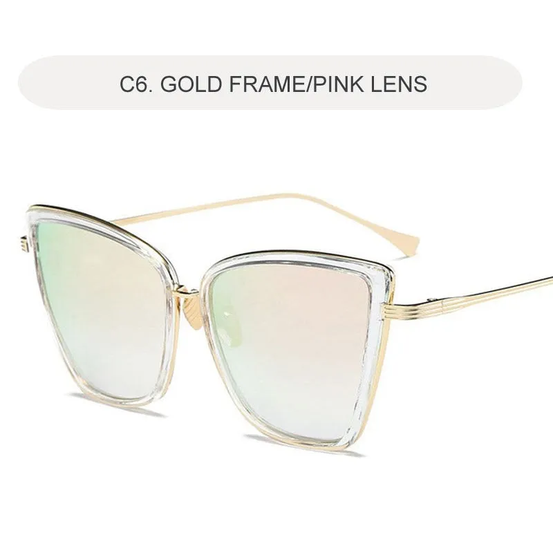 Cat Eye Sunglasses Women Brand Designer Alloy Sun Glasses Vintage Metal Female Glasses Oculos Feminino Gafas De Sol UV400