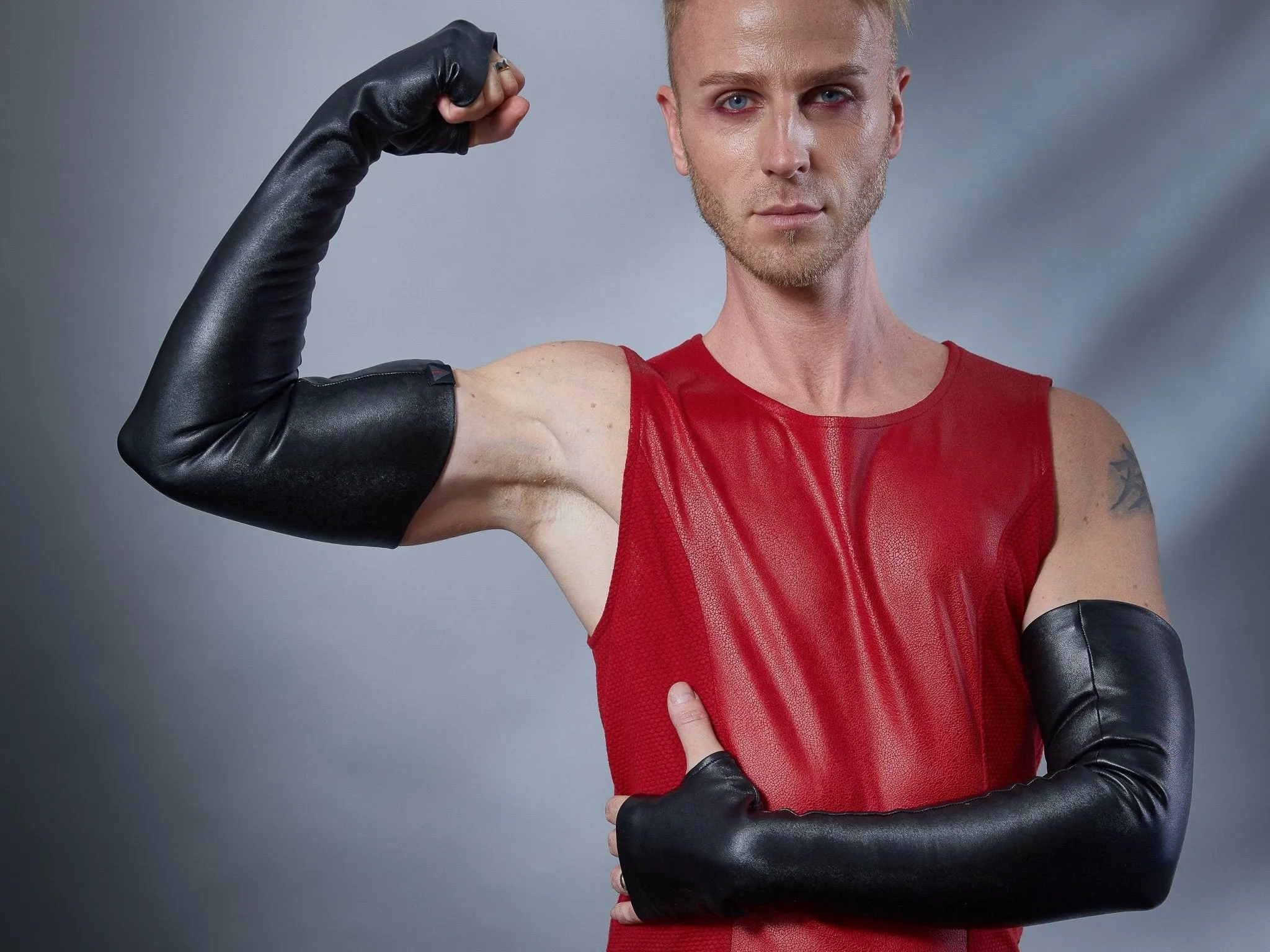 FG-PU Black water-resistant fleece arm warmers