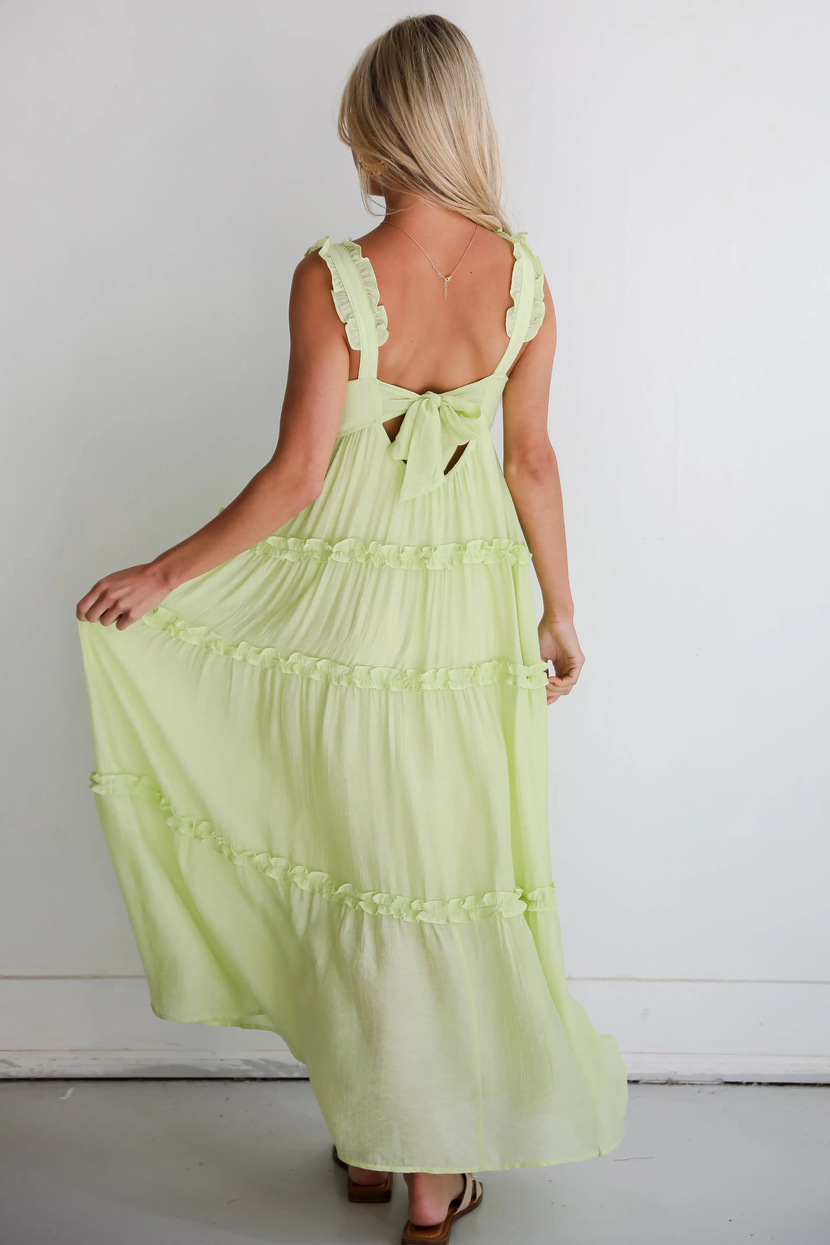 FINAL SALE - Luminous Delight Lime Maxi Dress