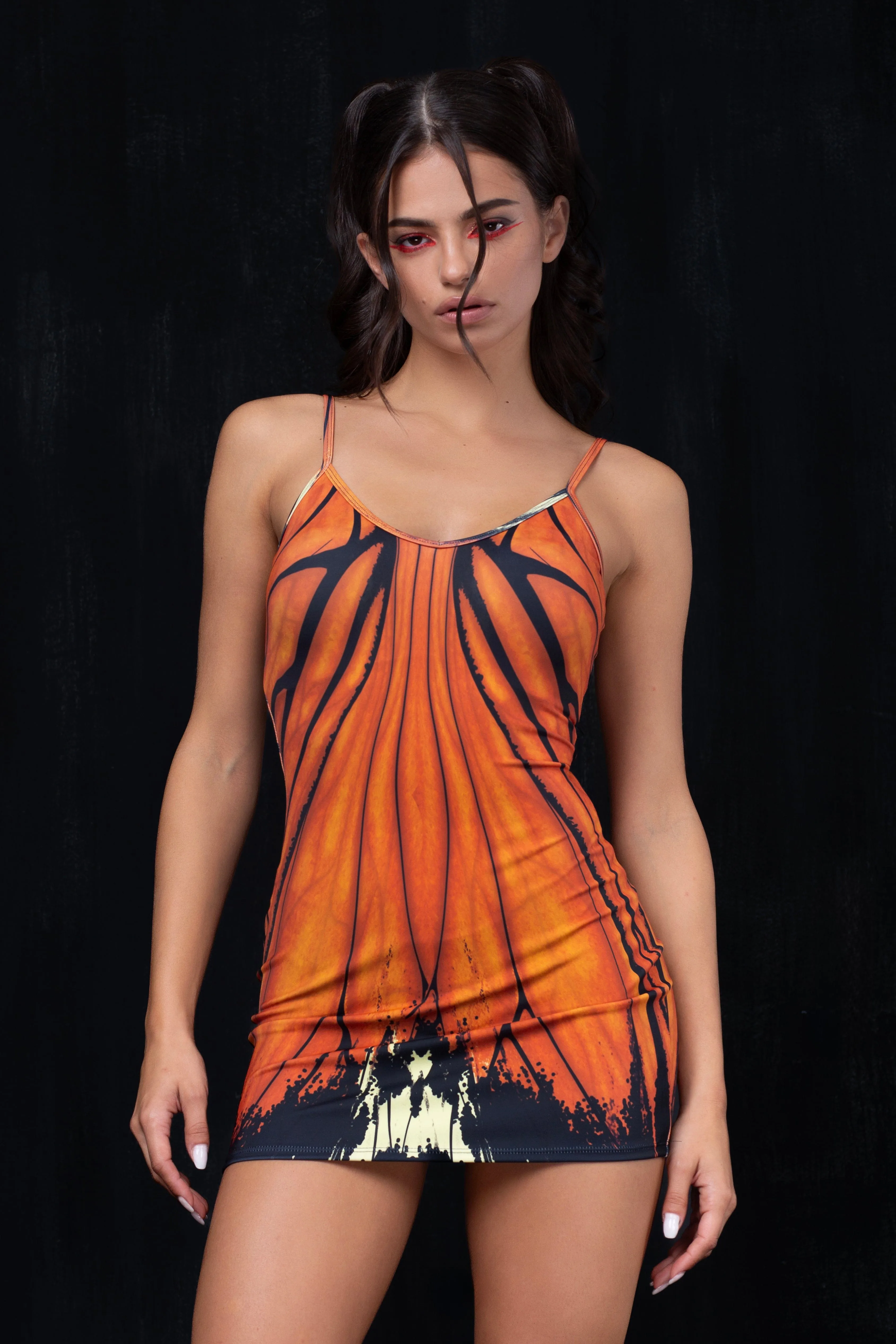 Flameburst V-Neck Dress