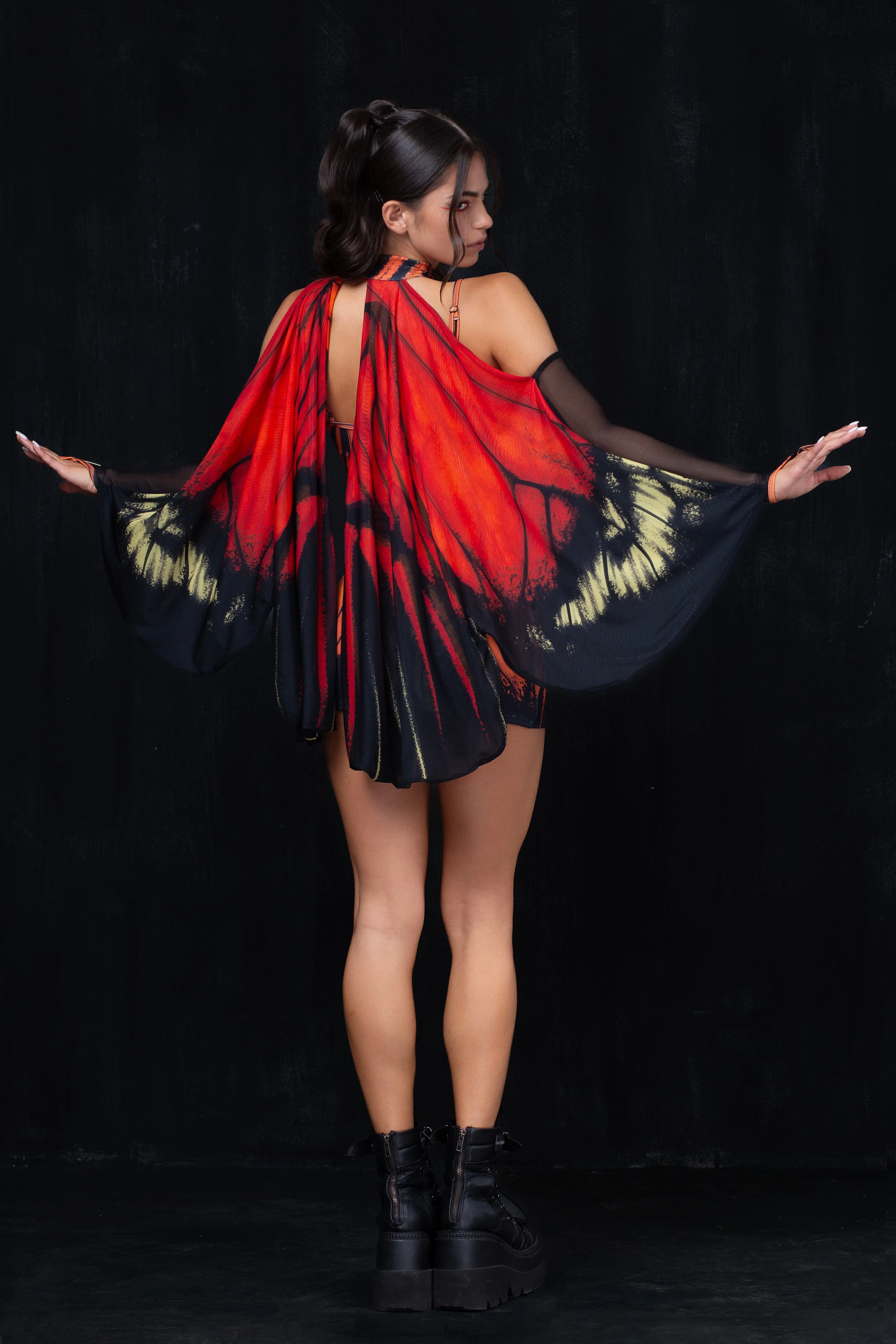 Flameburst V-Neck Dress