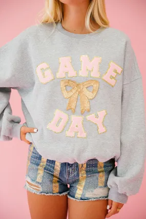 GAME DAY READY GREY PULLOVER