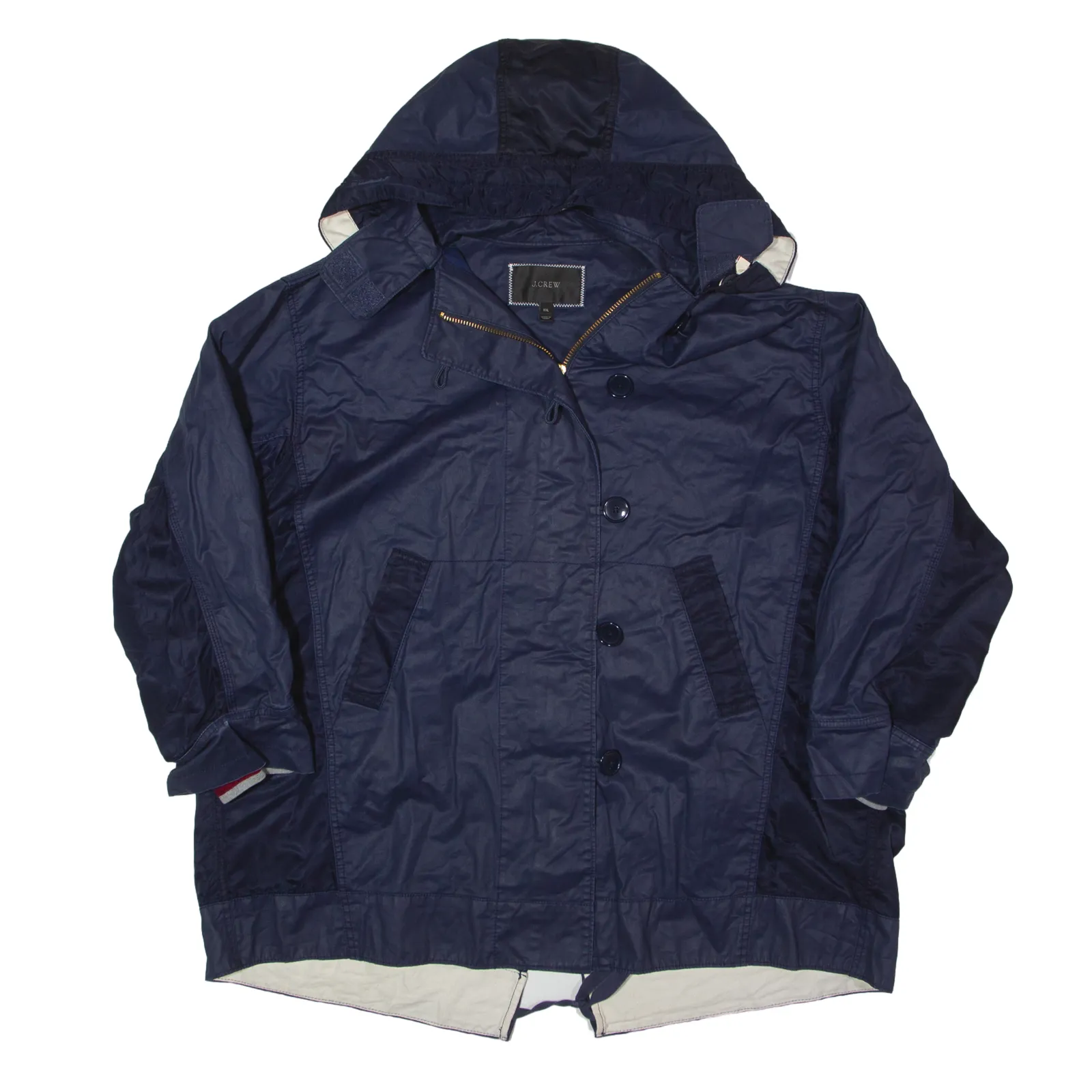 J CREW Lightweight Parka Jacket Blue Womens 2XL