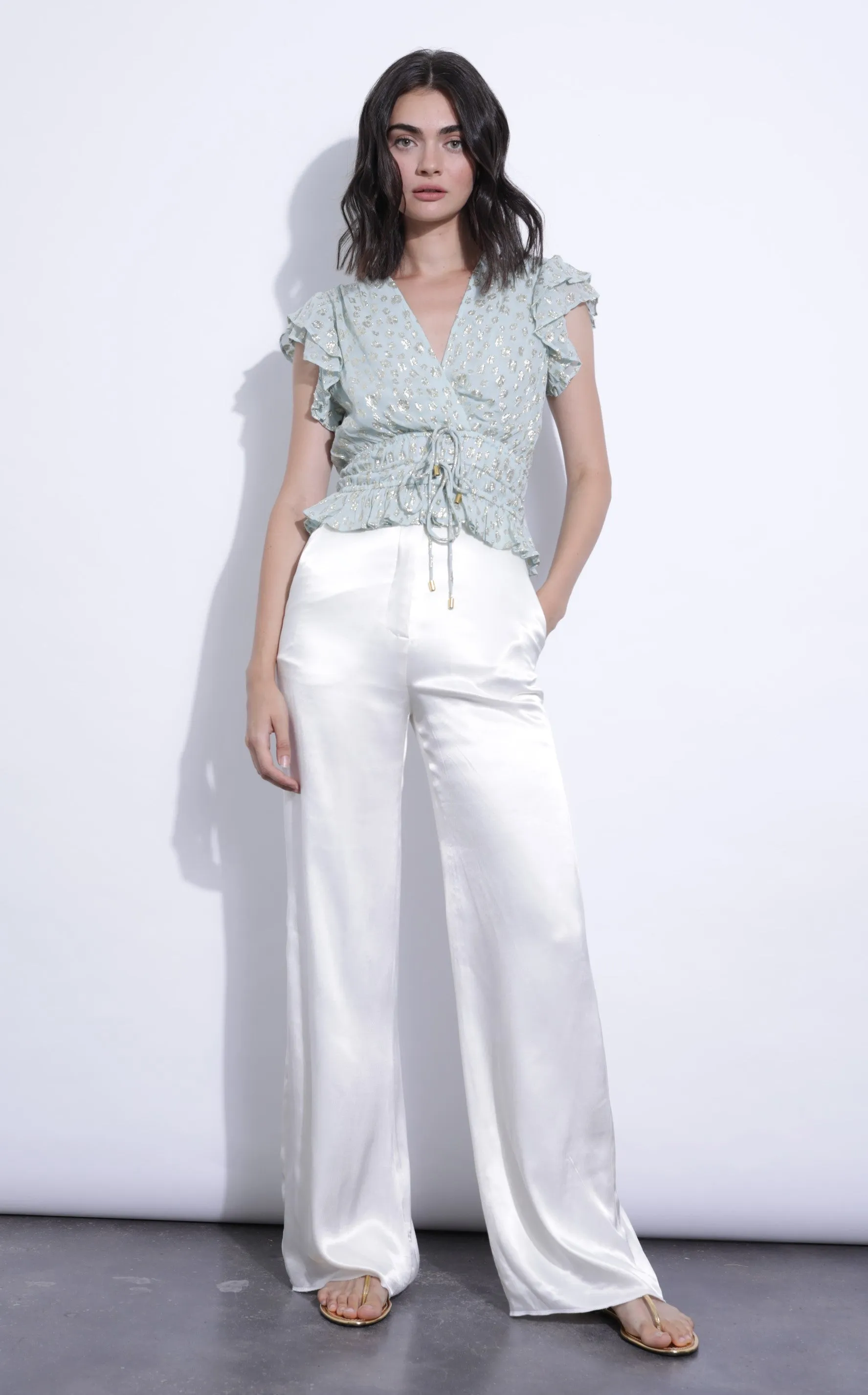 KAR Jolene Blouse Mint & Gold
