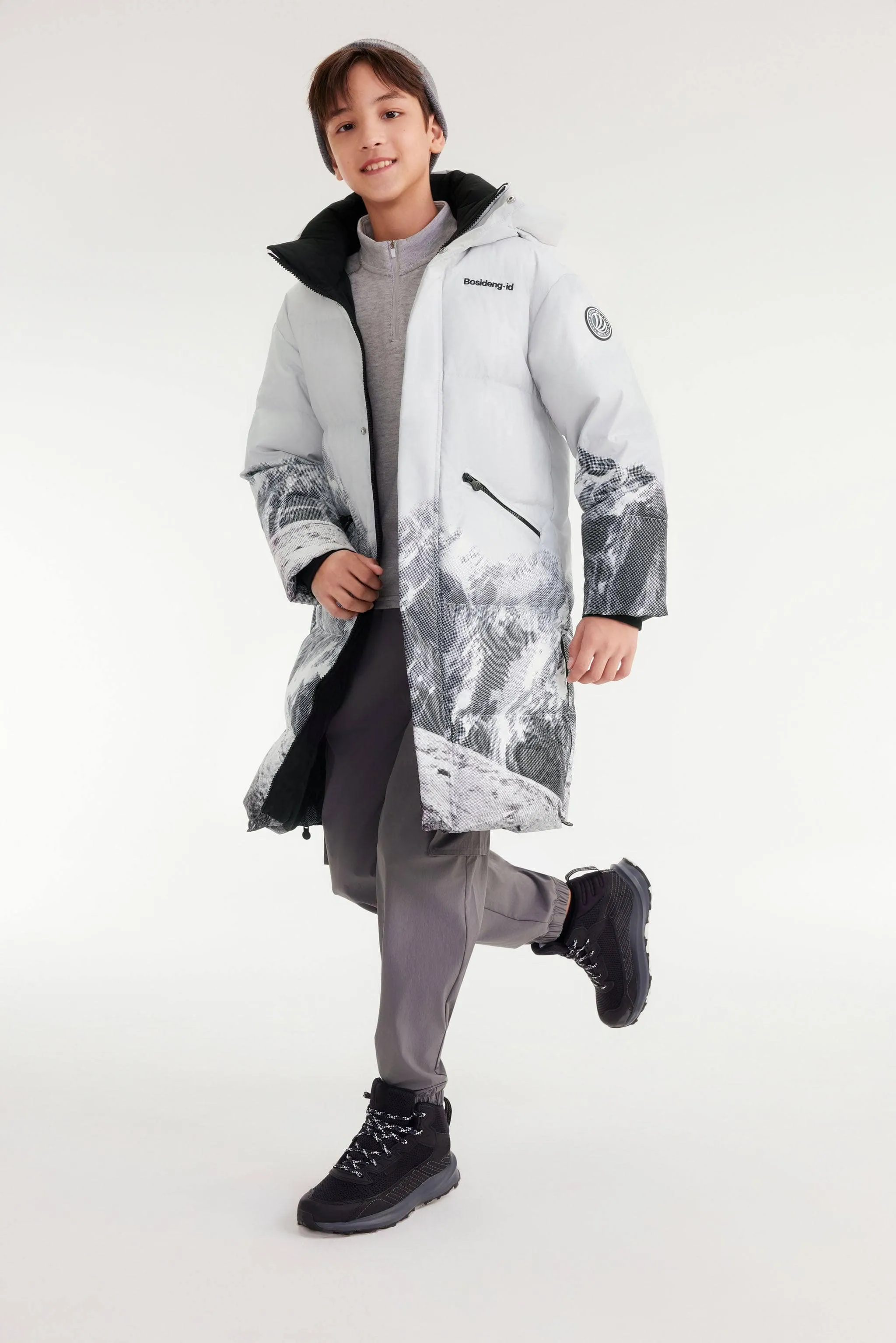 Kids Snow Mountain Down Parka with Hood