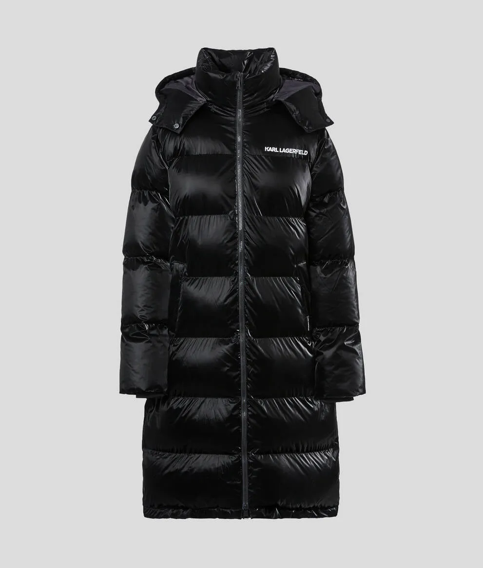 LONGLINE HOODED PUFFER COAT