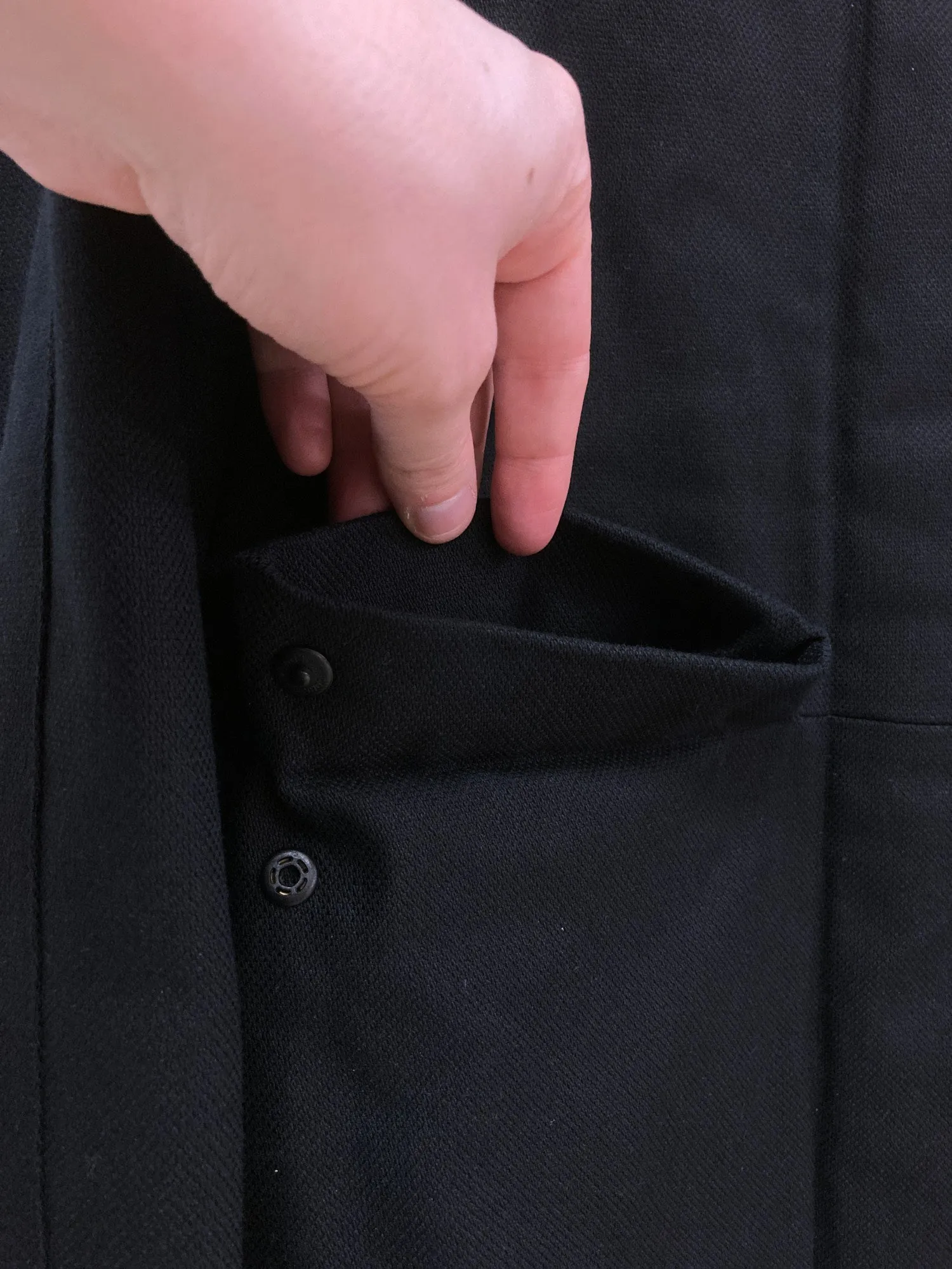 Mandarina Duck black quilted canvas covered placket zip coat - UK size 12