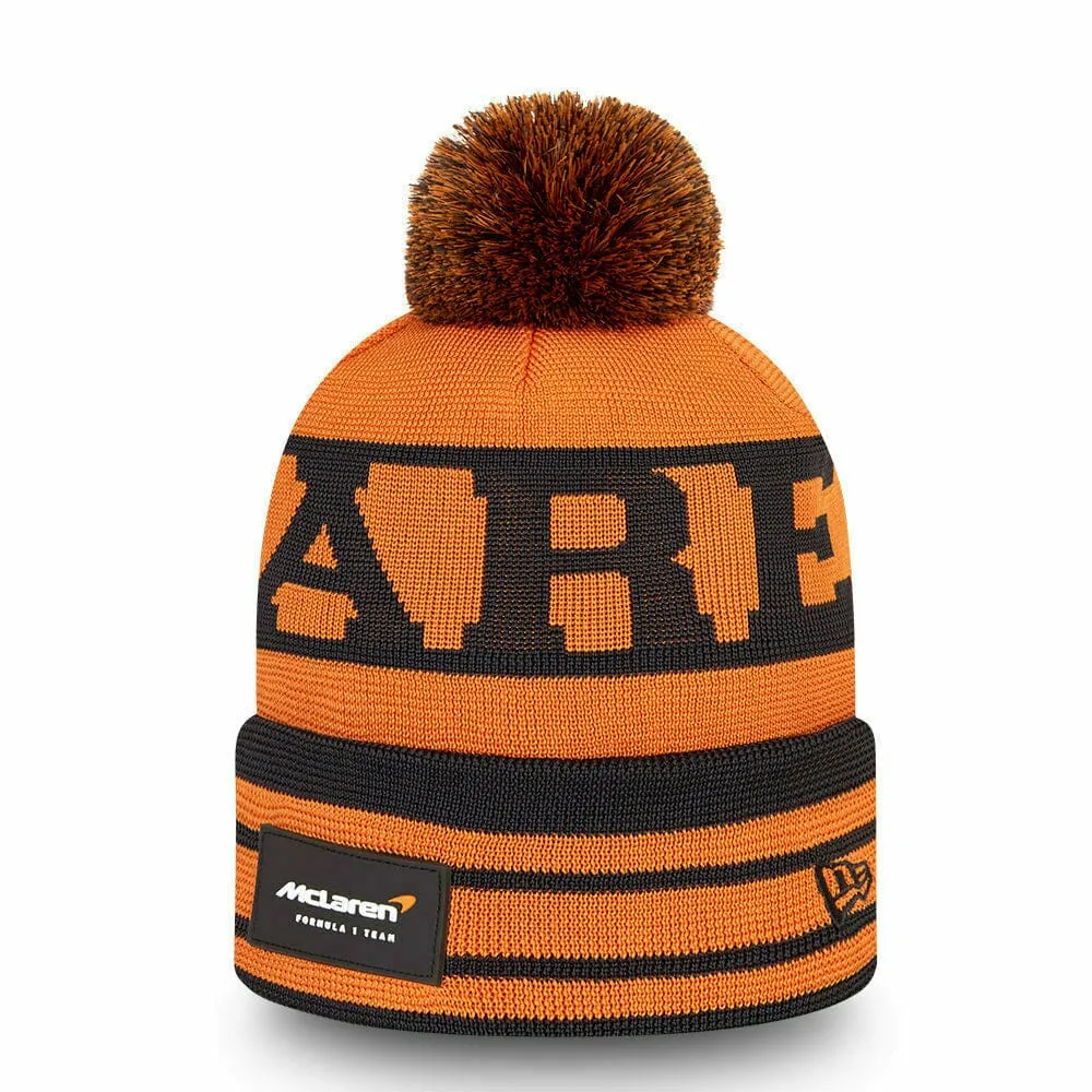 McLaren F1 New Era Team Lando Norris Bobble Cuff Beanie- Papaya