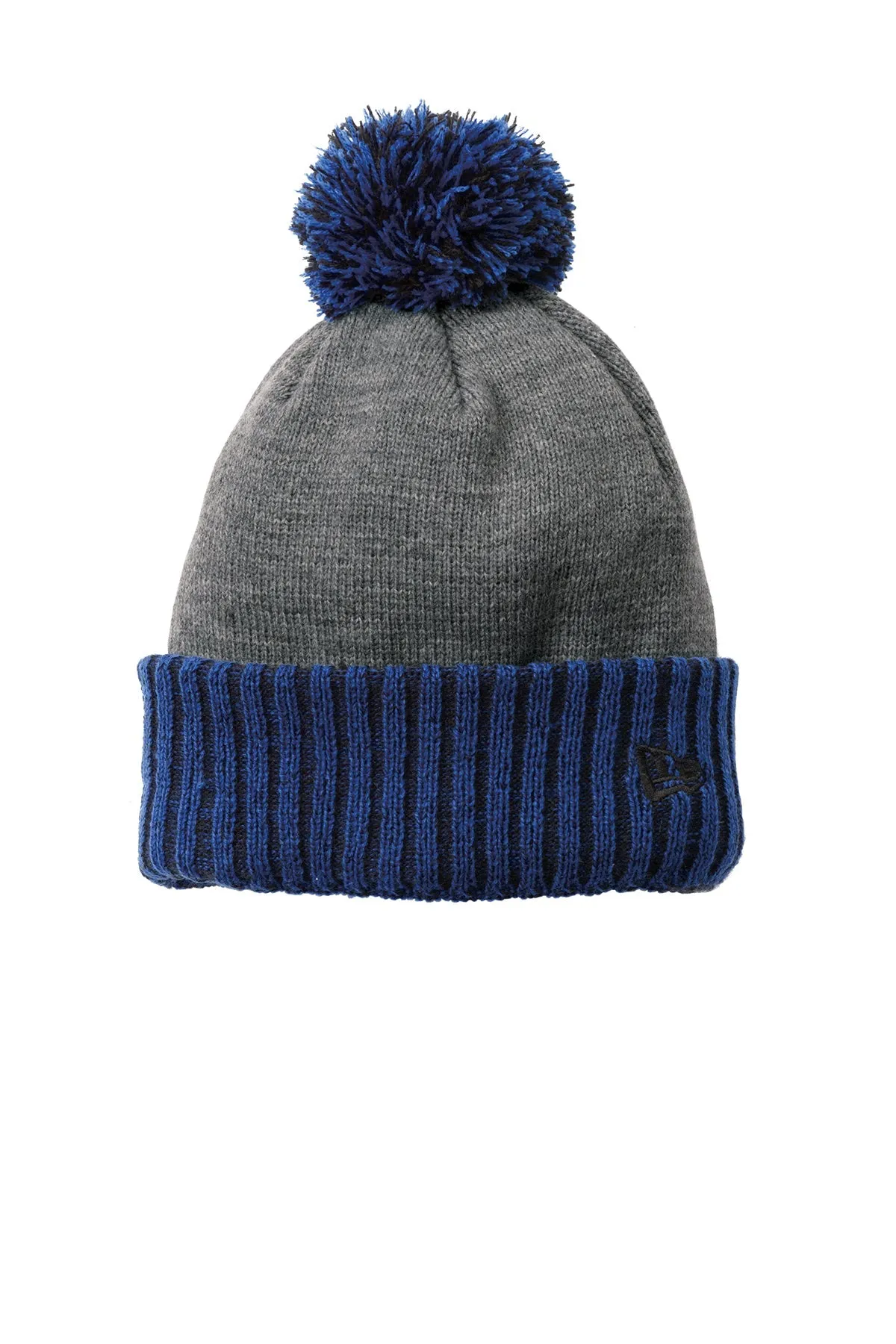 New Era Colorblock Cuffed Branded Beanies, Royal/ Heather Grey