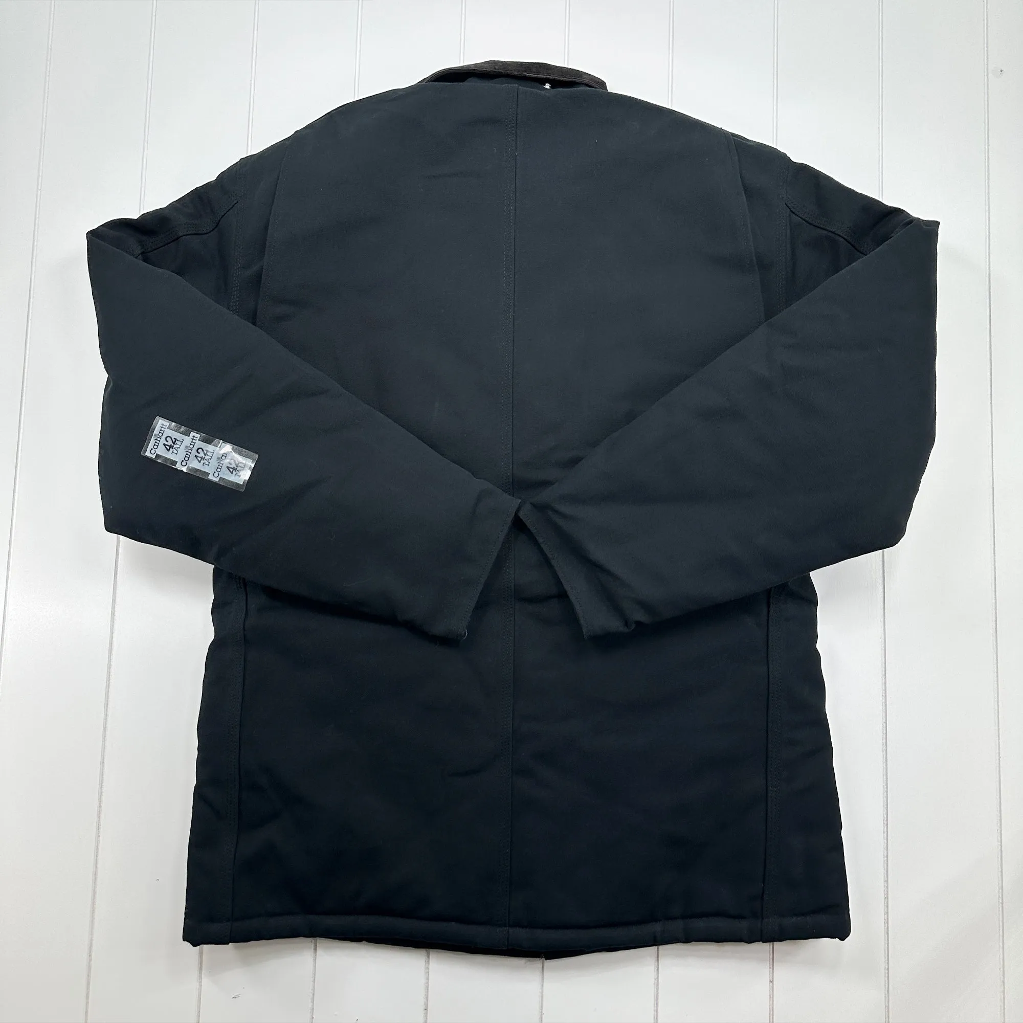 NWT Carhartt C03 BLK Quilted Nylon Lined Duck Arctic Coat 42 Tall (Large Tall)