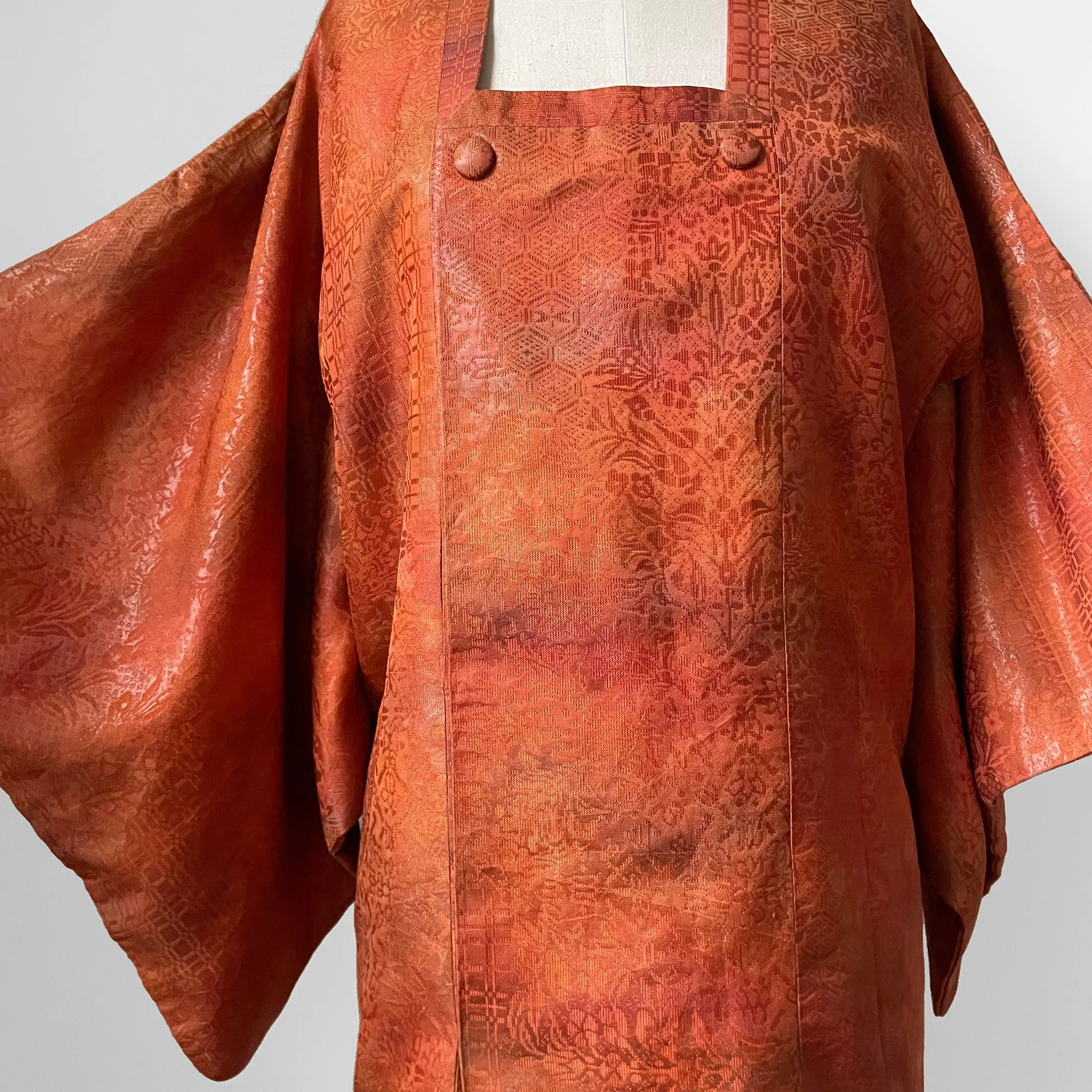 Orange Double Breasted Haori Jacket