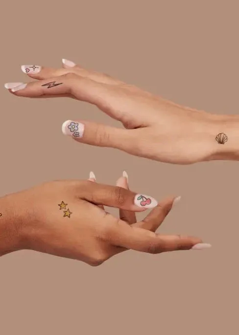 Pastel Magic Nail Art Temporary Tattoo Pack