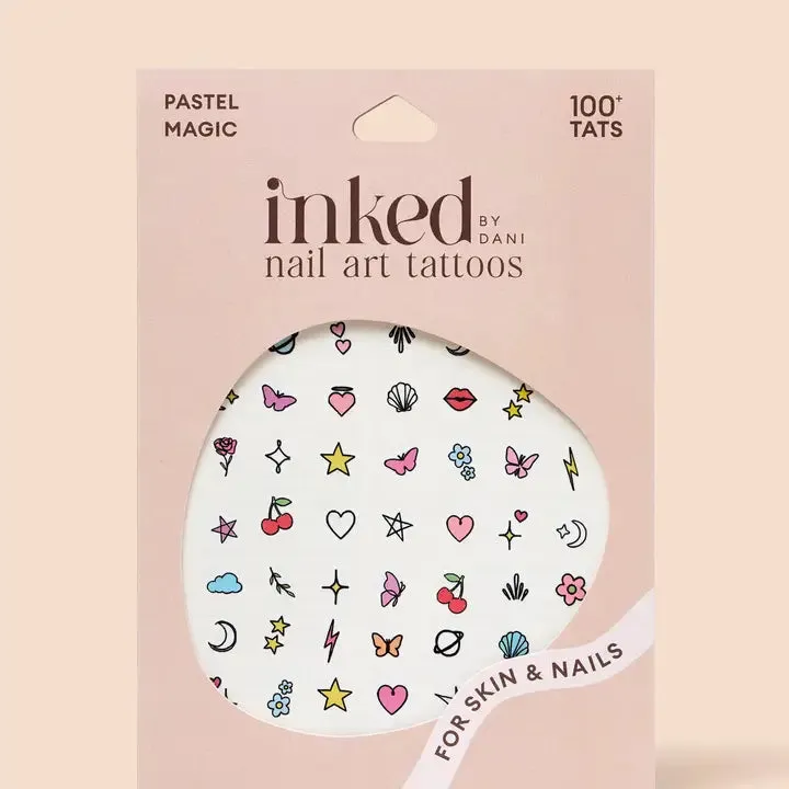 Pastel Magic Nail Art Temporary Tattoo Pack
