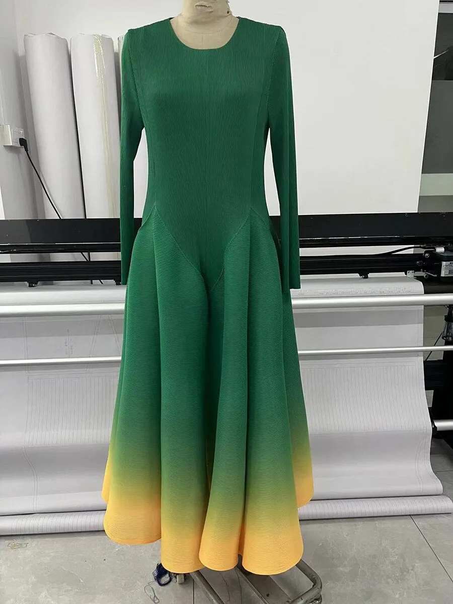 Pre Order:  Pleated Gradient Dress