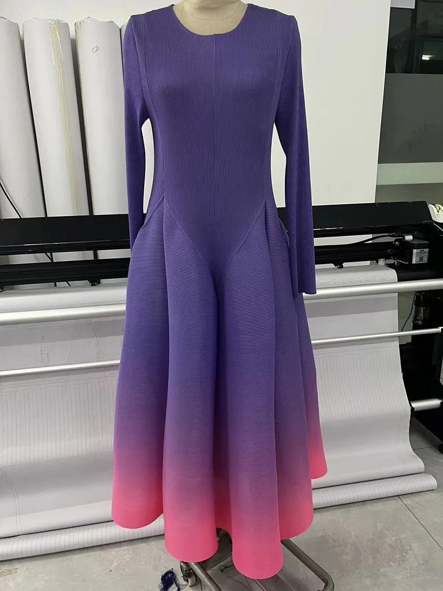 Pre Order:  Pleated Gradient Dress