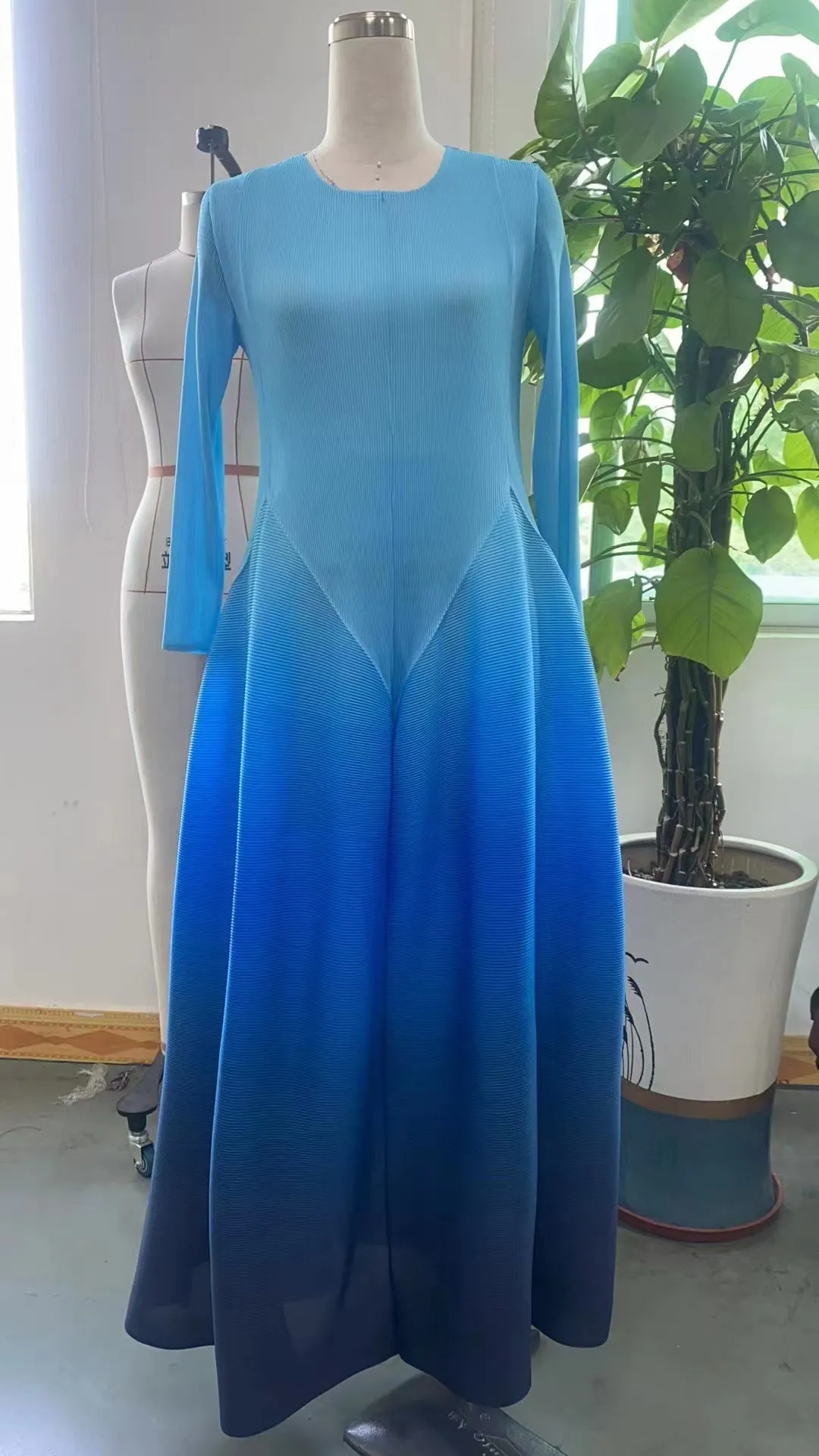Pre Order:  Pleated Gradient Dress