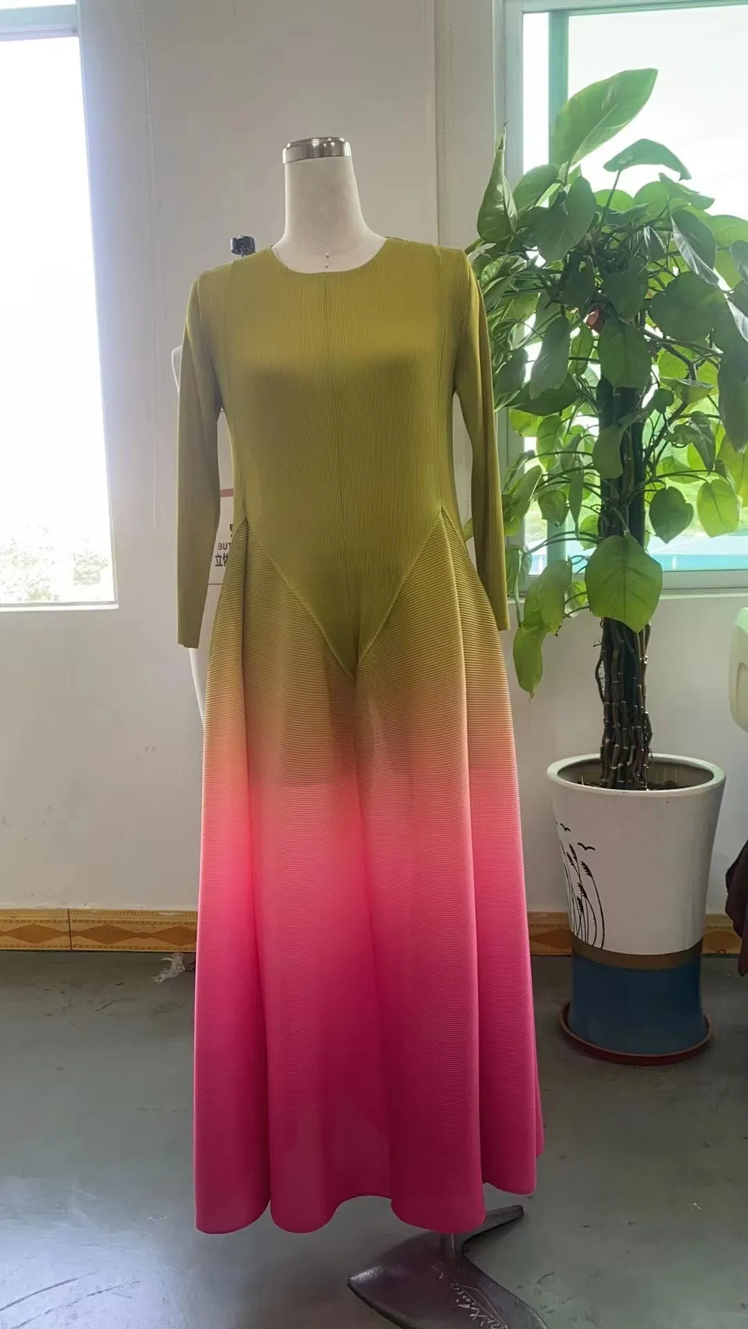 Pre Order:  Pleated Gradient Dress