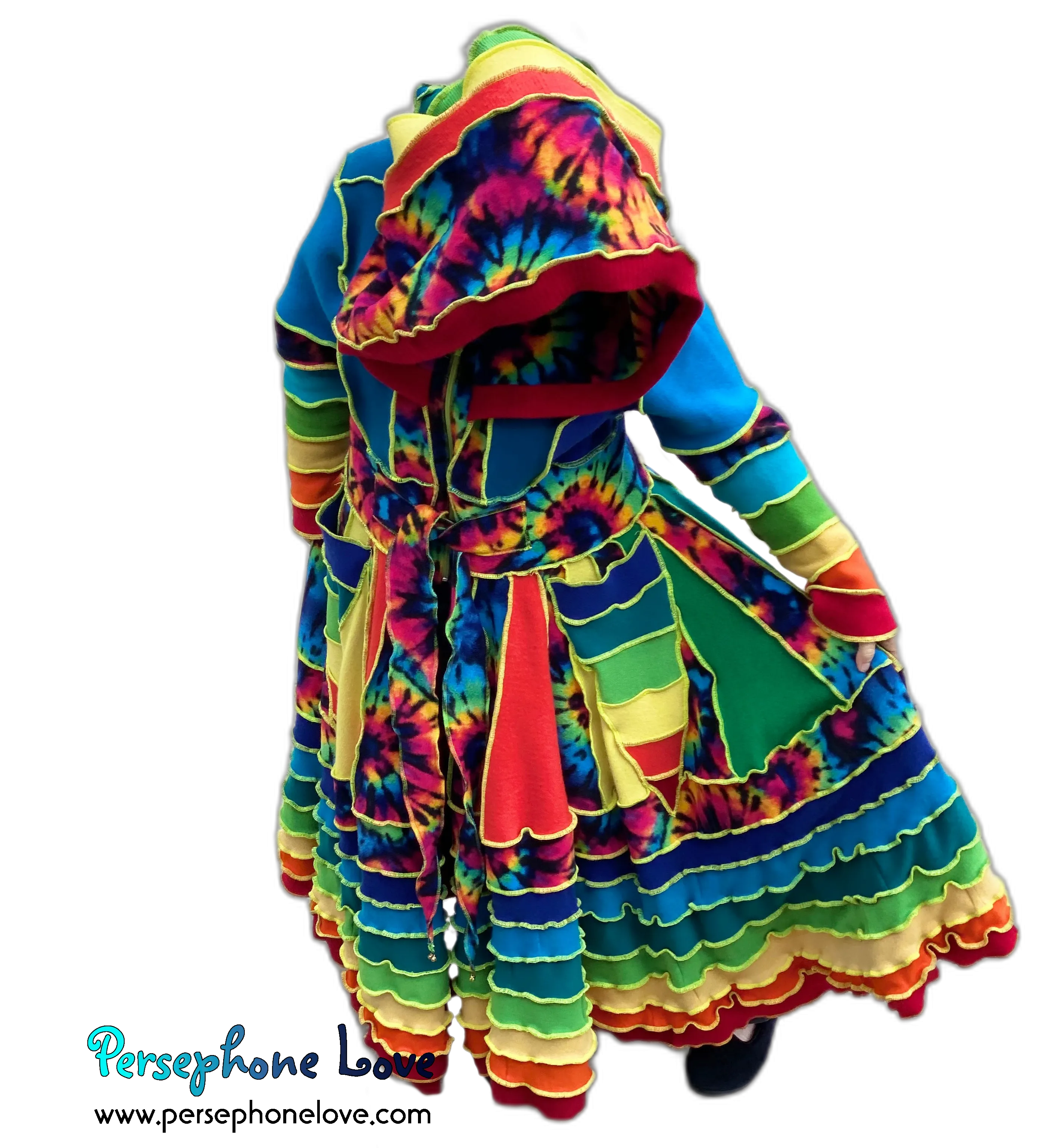 "Rainbow Rebel" felted cashmere/fleece Katwise-inspired sweatercoat-2528