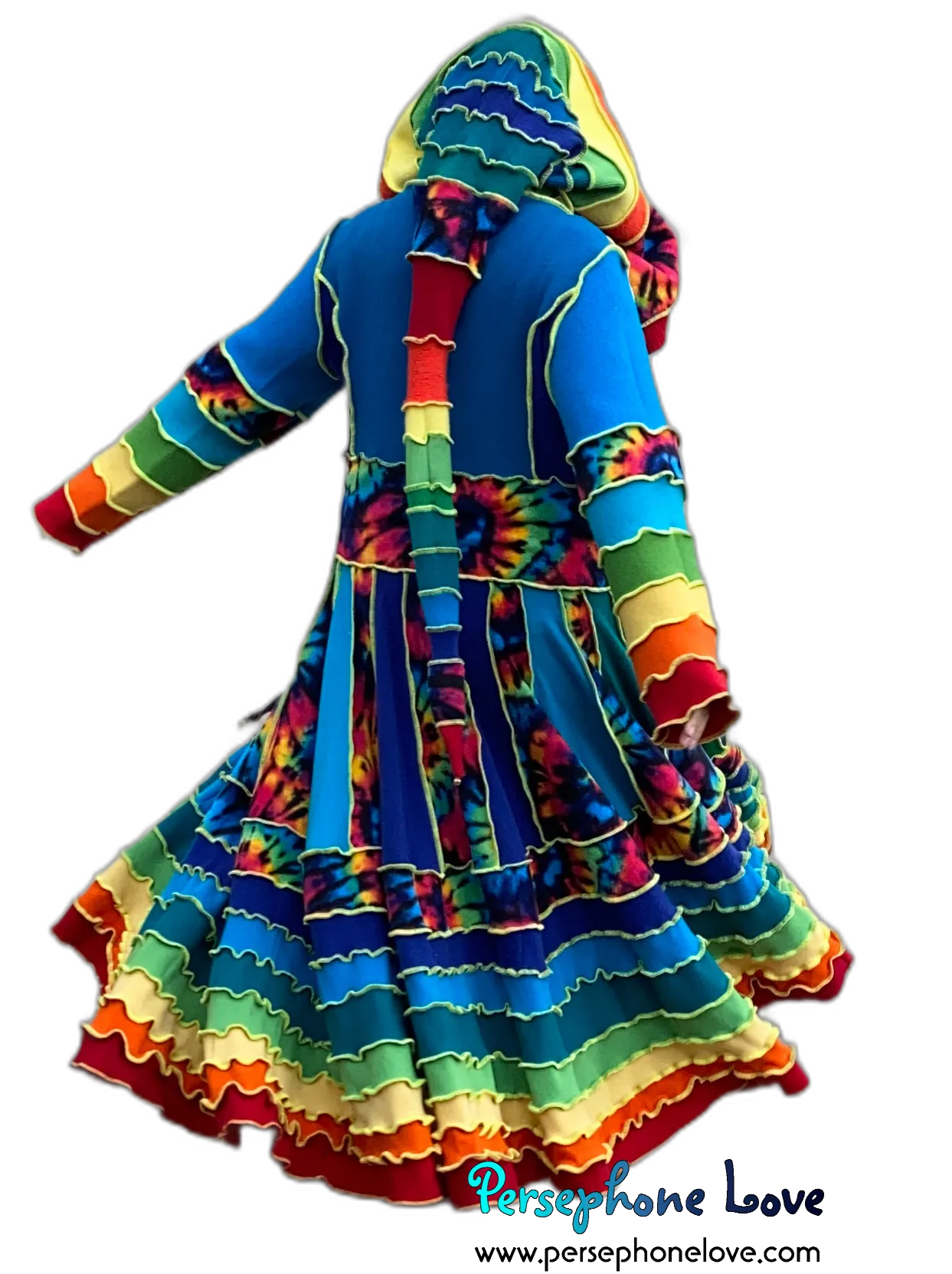 "Rainbow Rebel" felted cashmere/fleece Katwise-inspired sweatercoat-2528