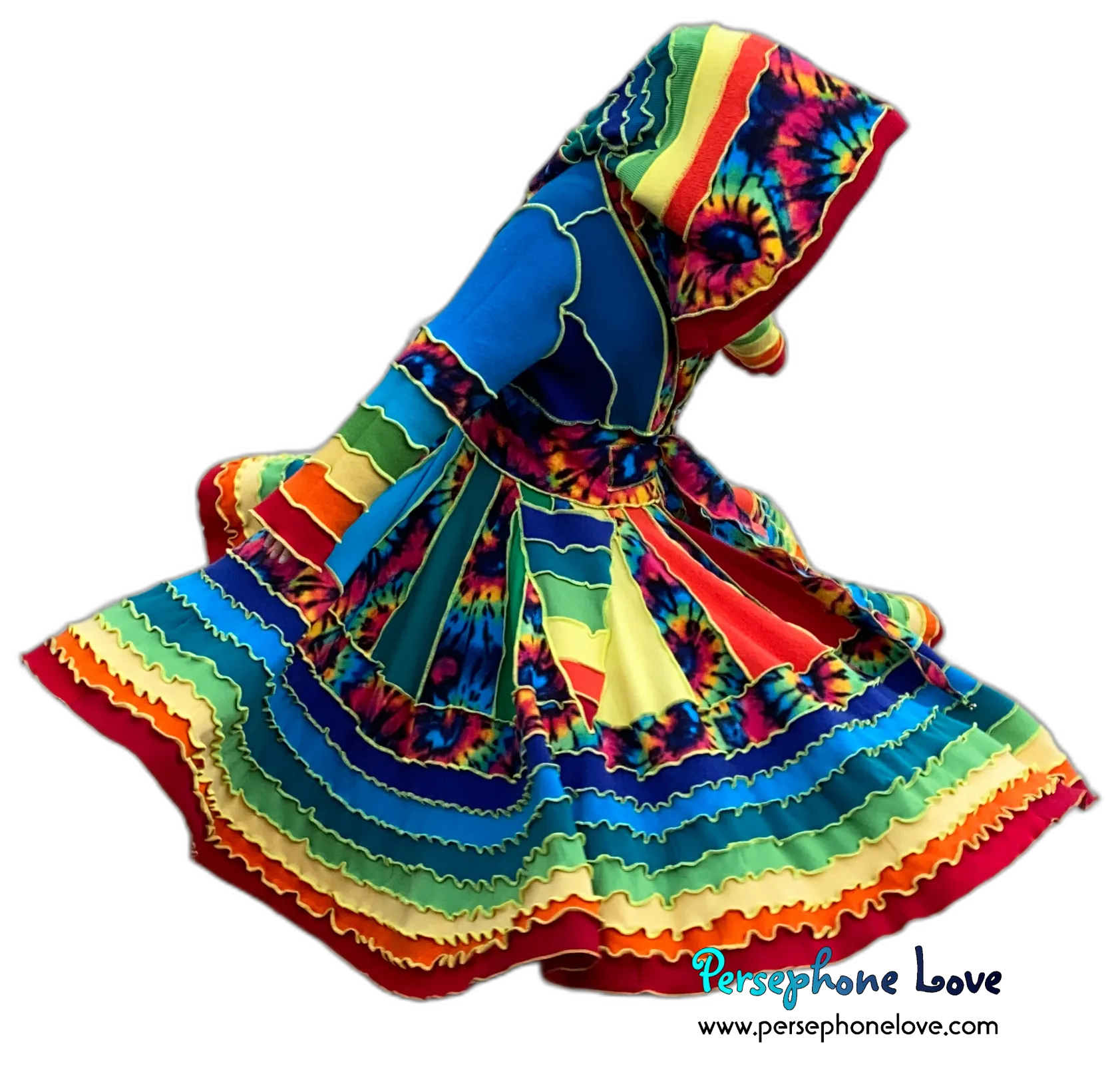 "Rainbow Rebel" felted cashmere/fleece Katwise-inspired sweatercoat-2528