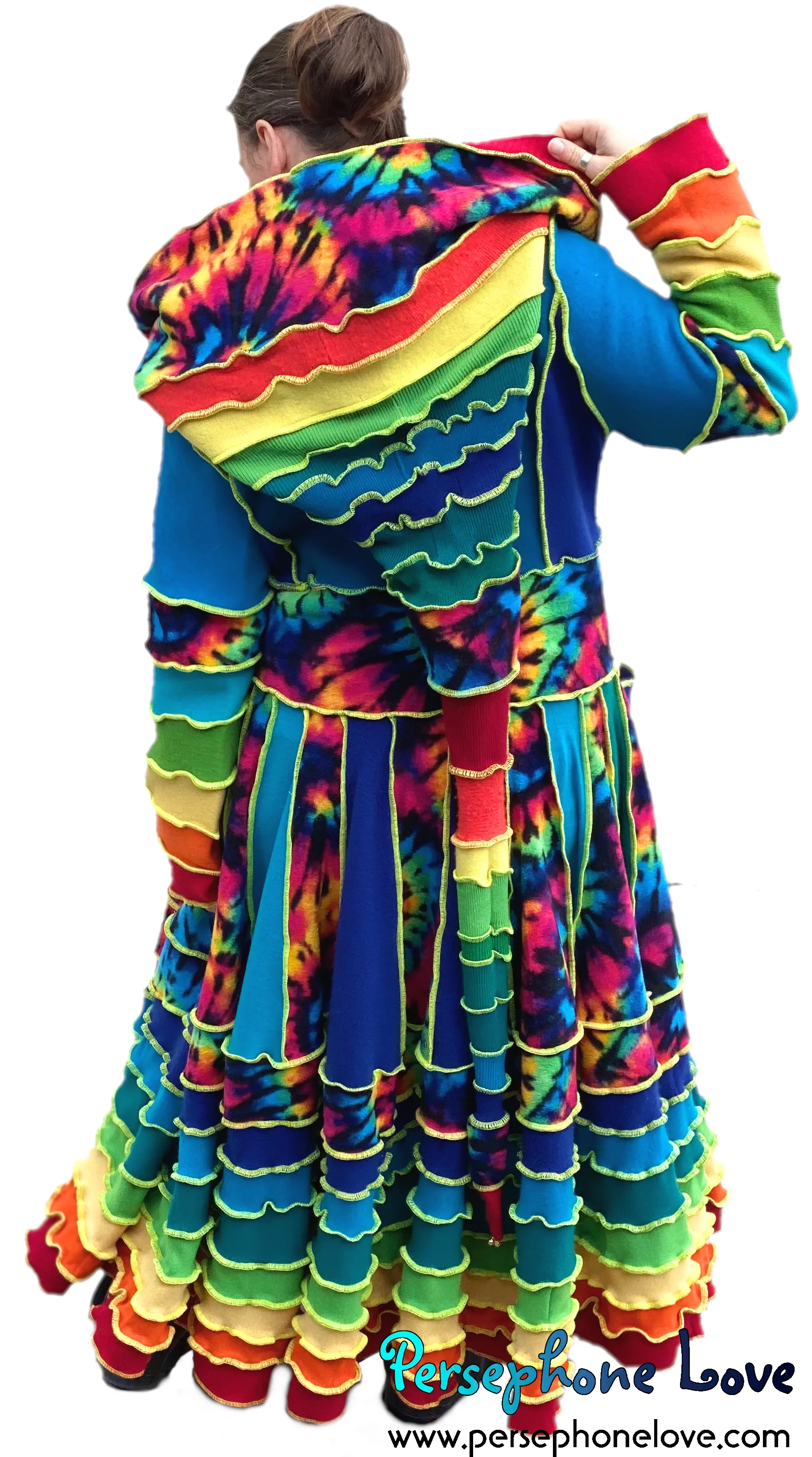"Rainbow Rebel" felted cashmere/fleece Katwise-inspired sweatercoat-2528