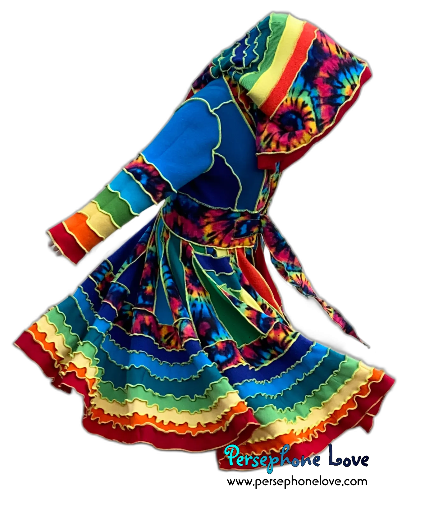 "Rainbow Rebel" felted cashmere/fleece Katwise-inspired sweatercoat-2528