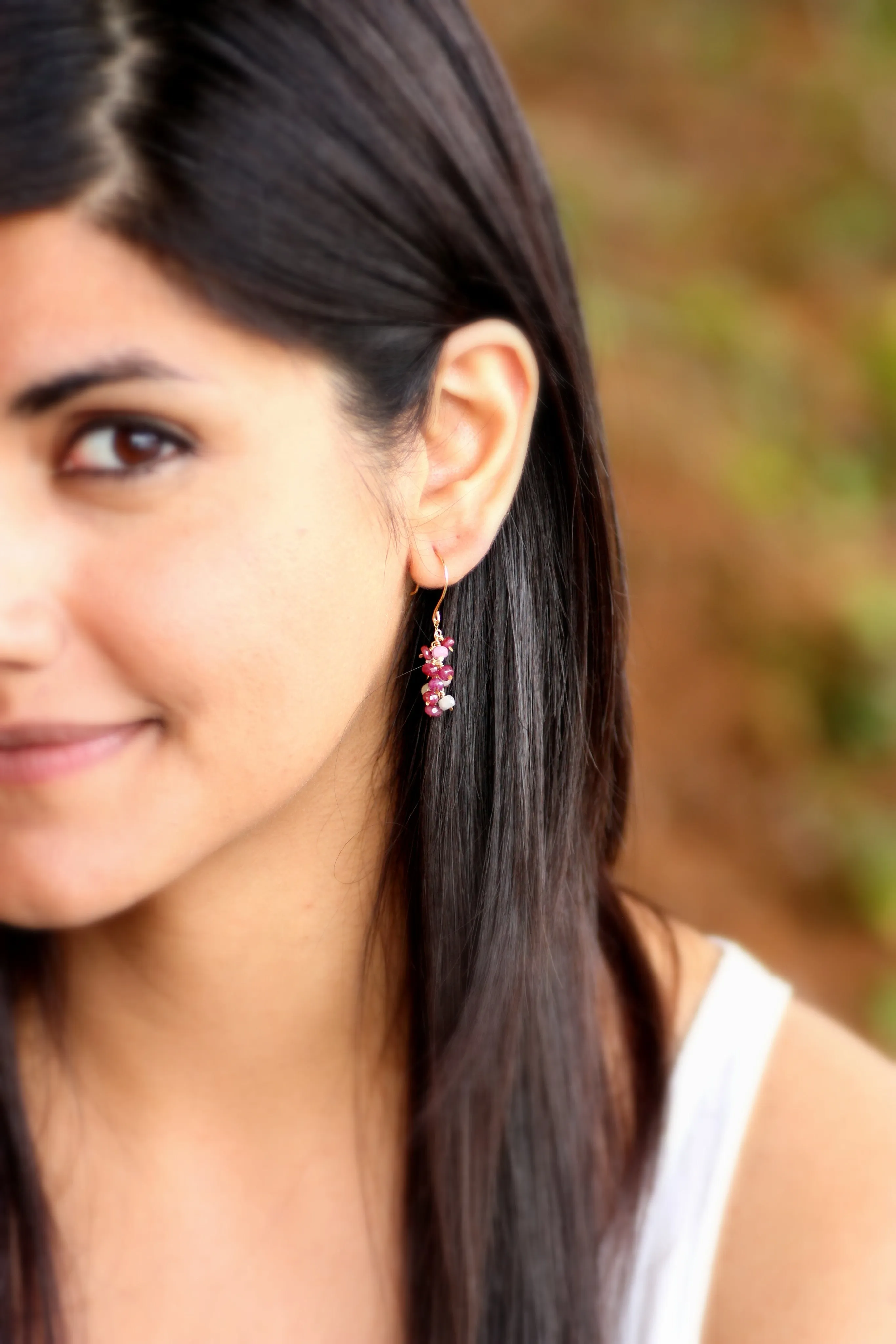 Ruby Cluster Earrings