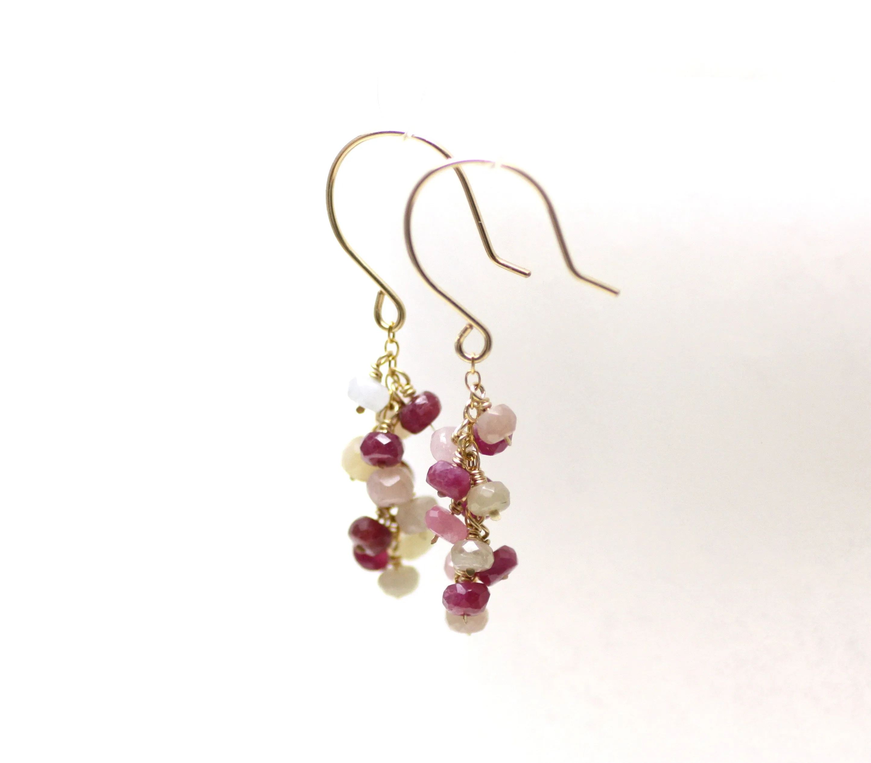 Ruby Cluster Earrings