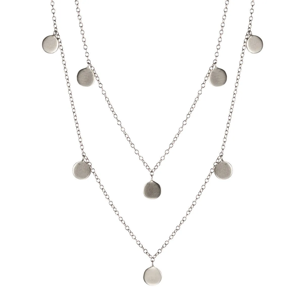 Sterling Silver Moroccan Disc Wrap Necklace