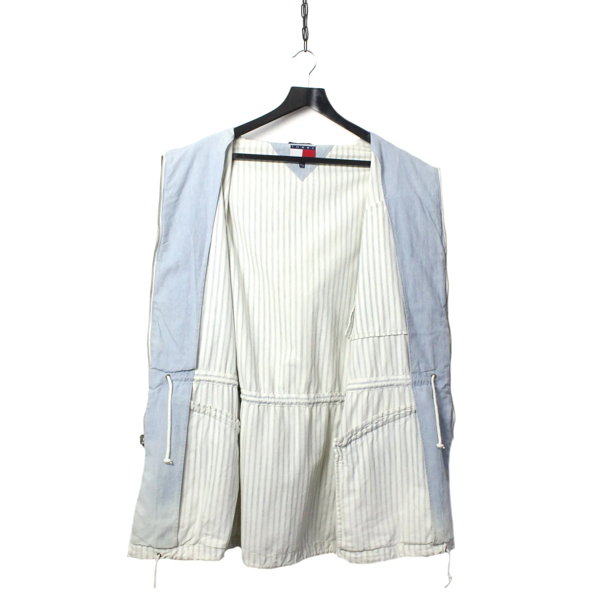 Tommy Hilfiger Lightweight Pinstripe Parka Jacket circa 1990's