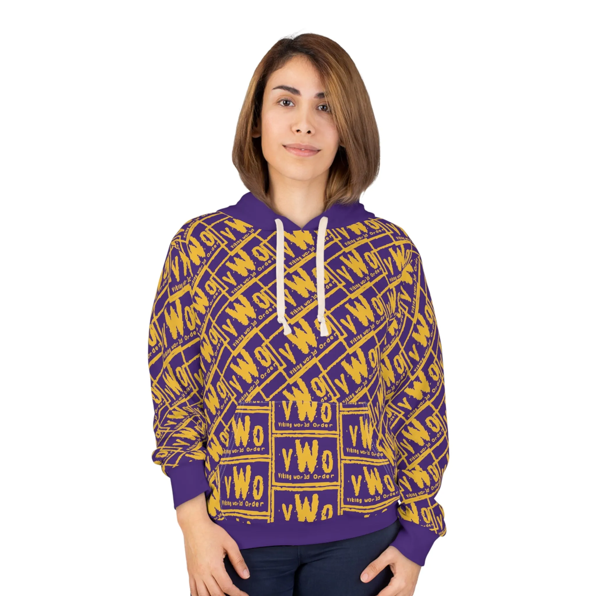 Unisex Pullover Hoodie - Purple/Gold - VWO (Framed)