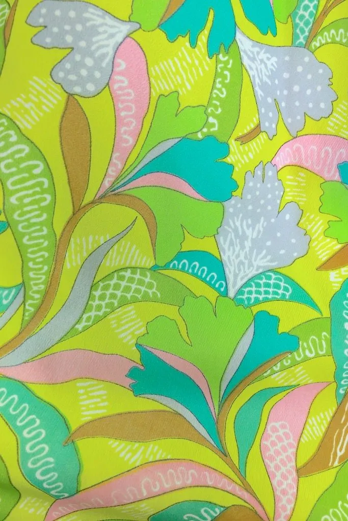 Vintage 70s Lime Green Sequined Caftan Dress