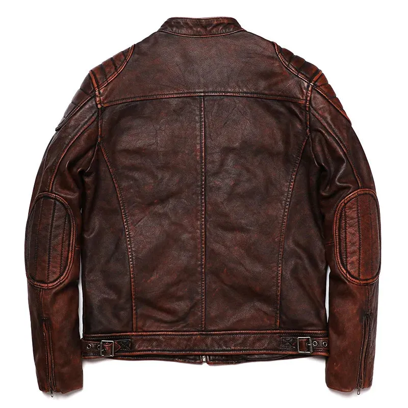 Vintage Style Genuine Leather Jacket Men