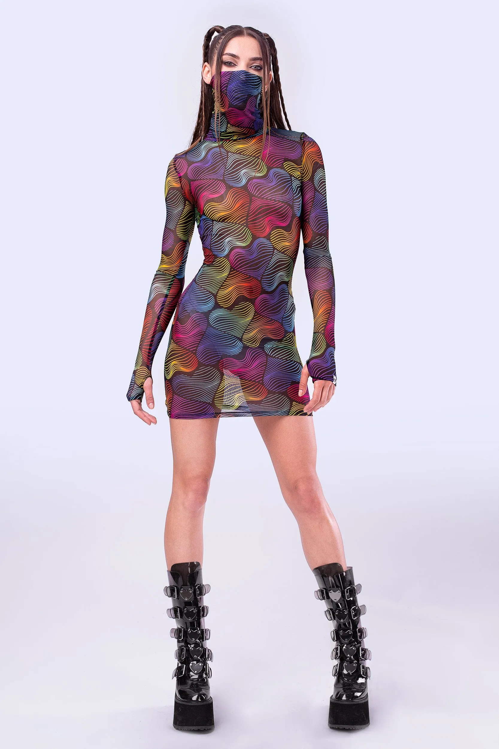 Wild Heartz Mesh High Neck Dress